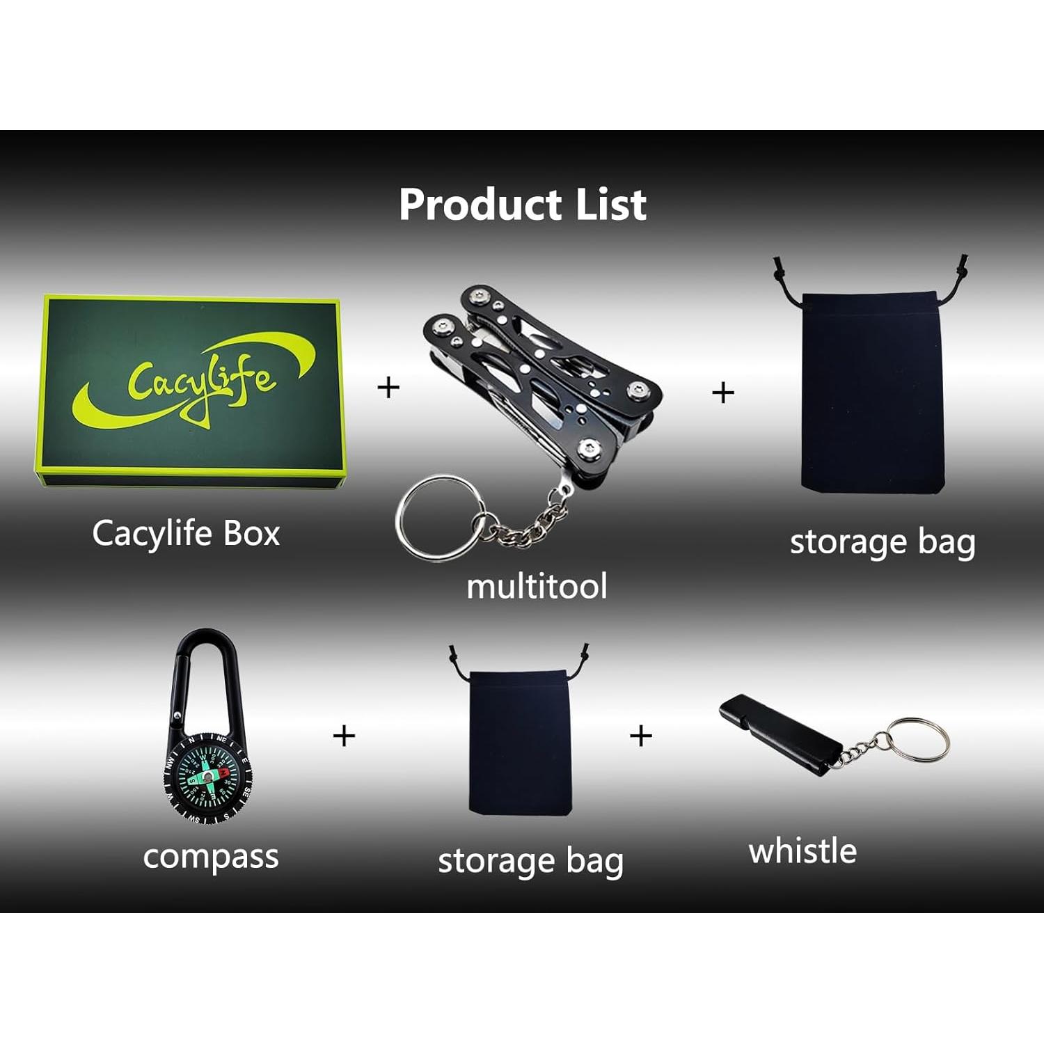 Multiherramienta 12 en 1 Cacylife, Portátil 96g, Ideal Camping