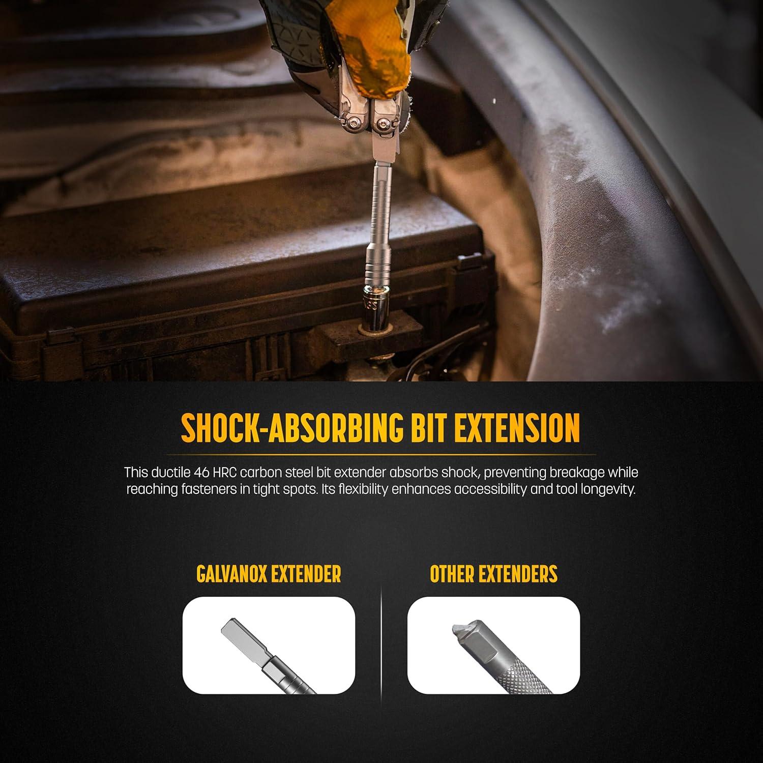 Juego de Extensores de Bit y Carraca GALVANOX Plata