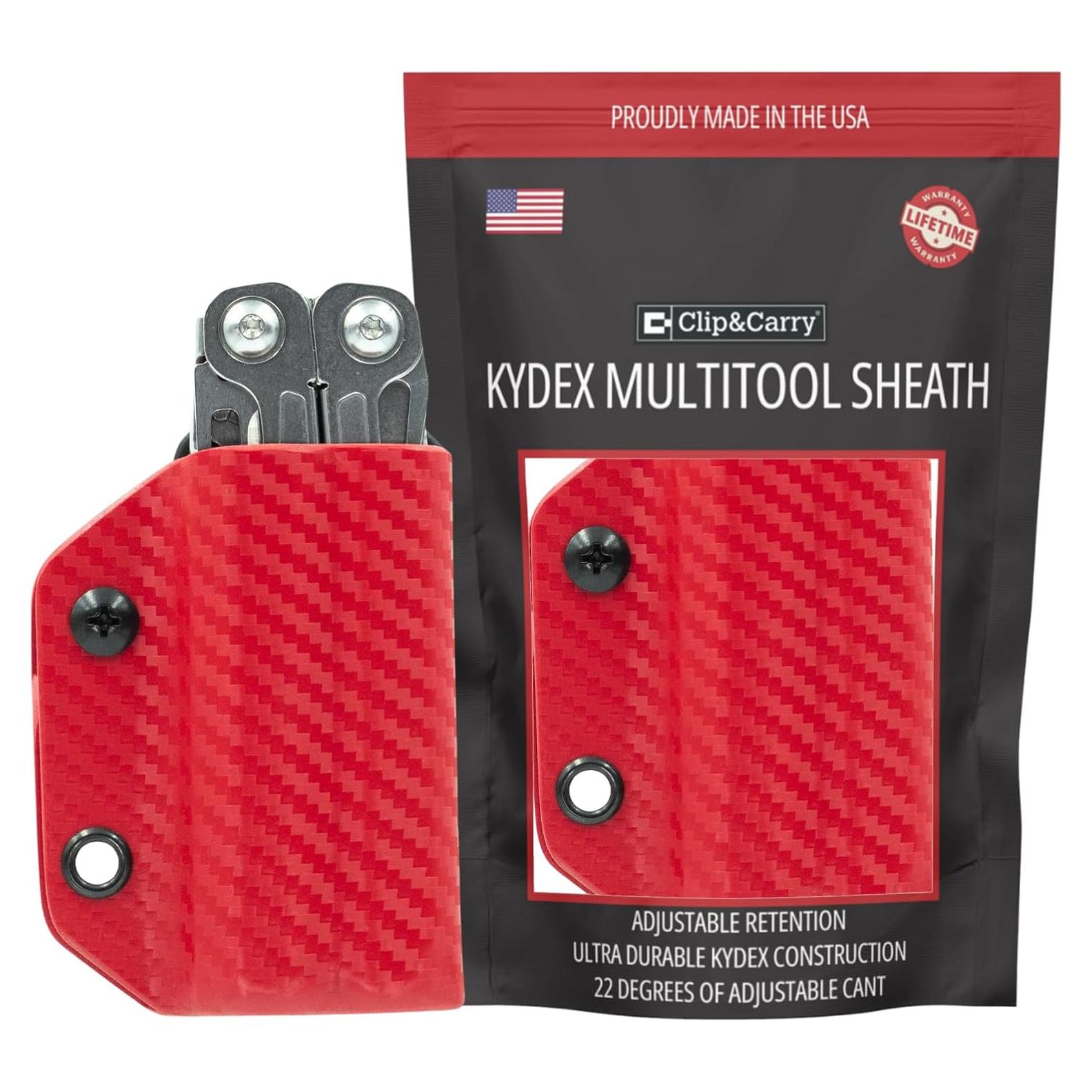 Funda Kydex Clip & Carry para Leatherman Wingman - Rojo