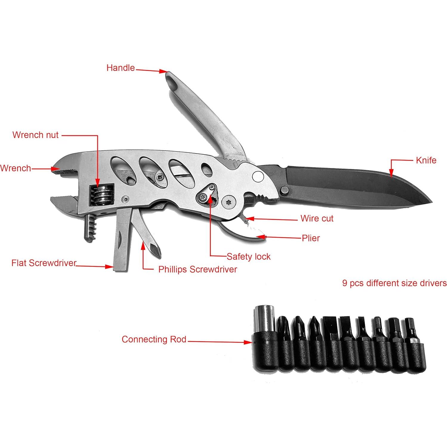 Llave Multiherramienta ZOVEDAIUG 7 en 1 Plegable Acero Inoxidable