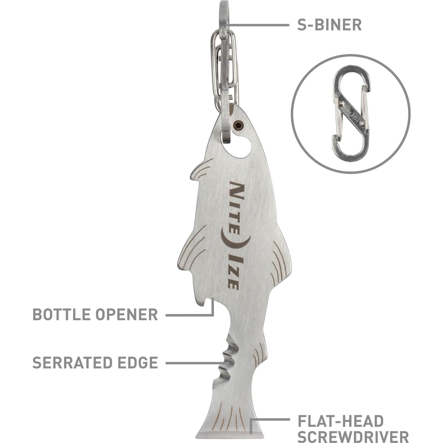 Nite Ize DoohicKey FishKey Multiherramienta de Llaveros - 3 Piezas