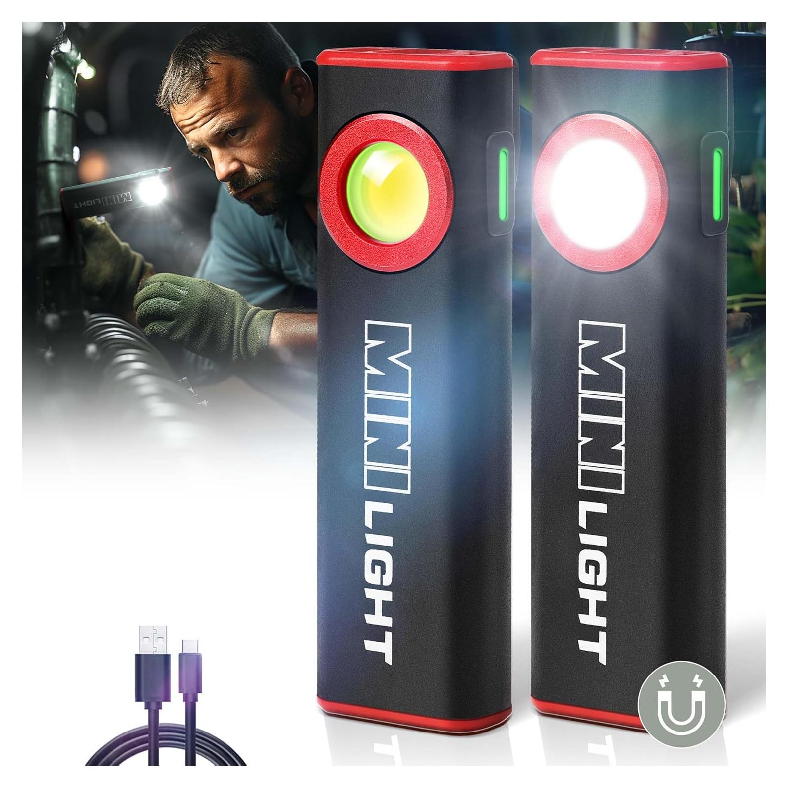 Linterna LED Lexall 1600 Lúmenes EDC Magnética 2 Piezas