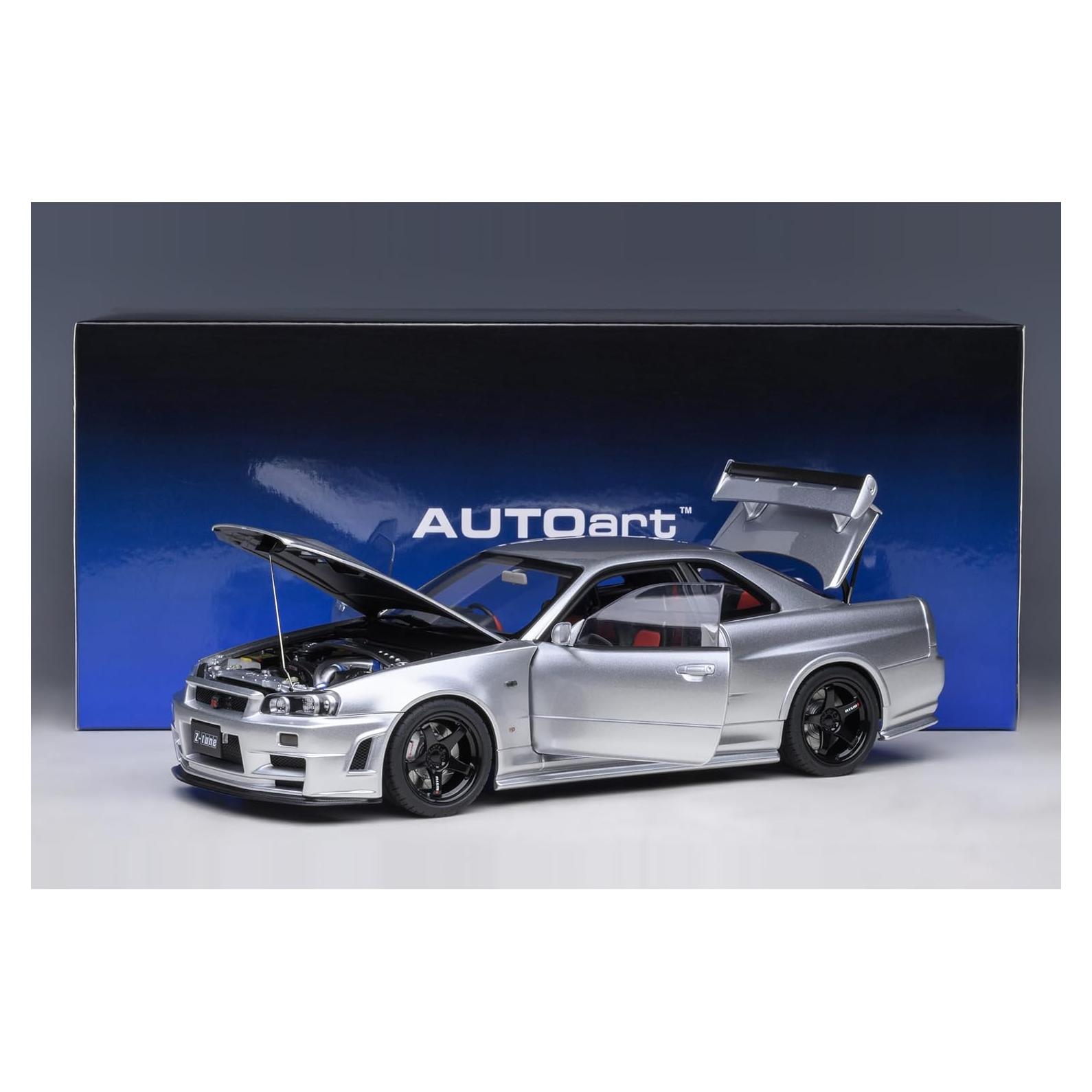 Modelo de Coche R34 GT-R Z-Tune Plata 1/18 Autoart AA77461