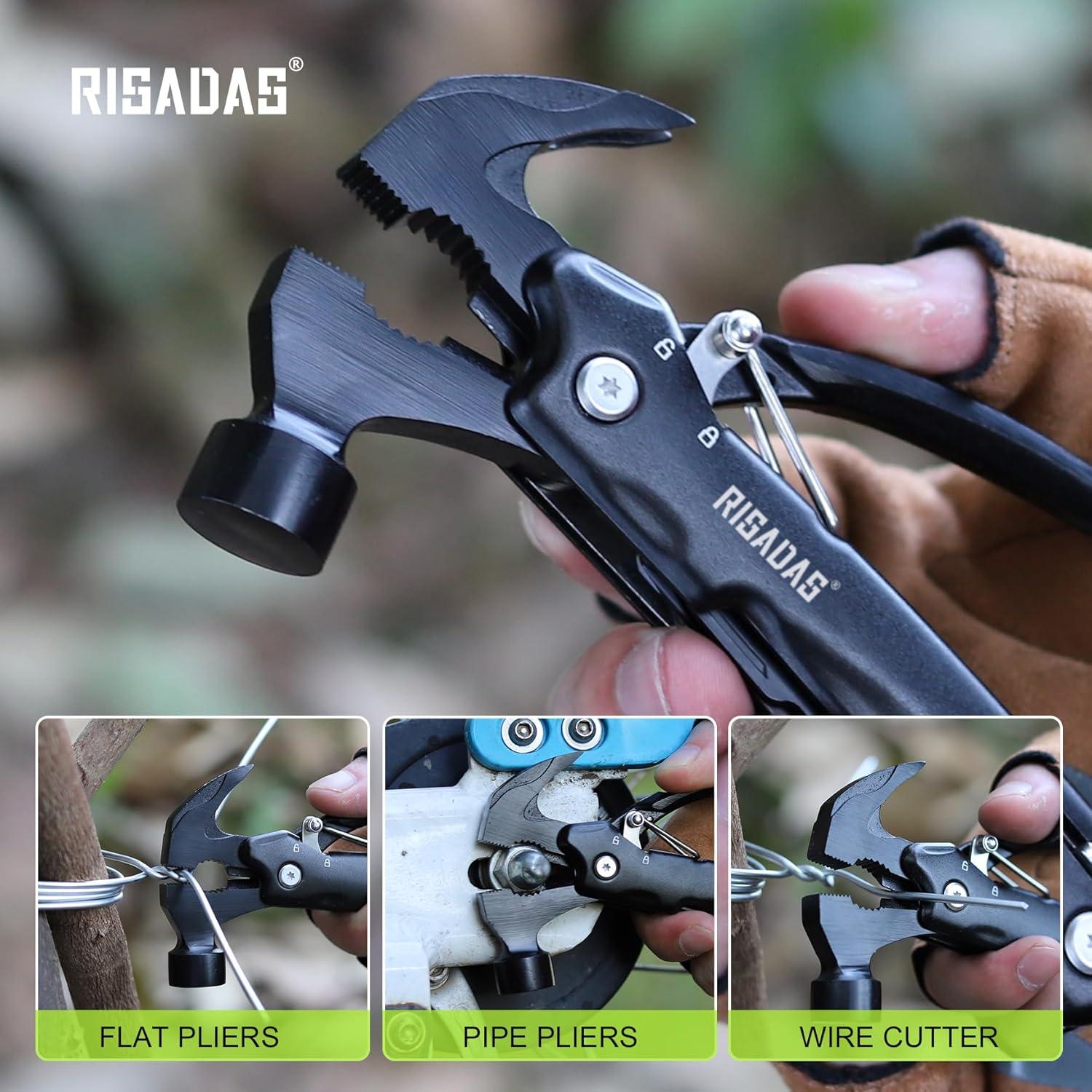 Multiherramienta 12-en-1 RISADAS con Martillo y Bolsa de Nylon