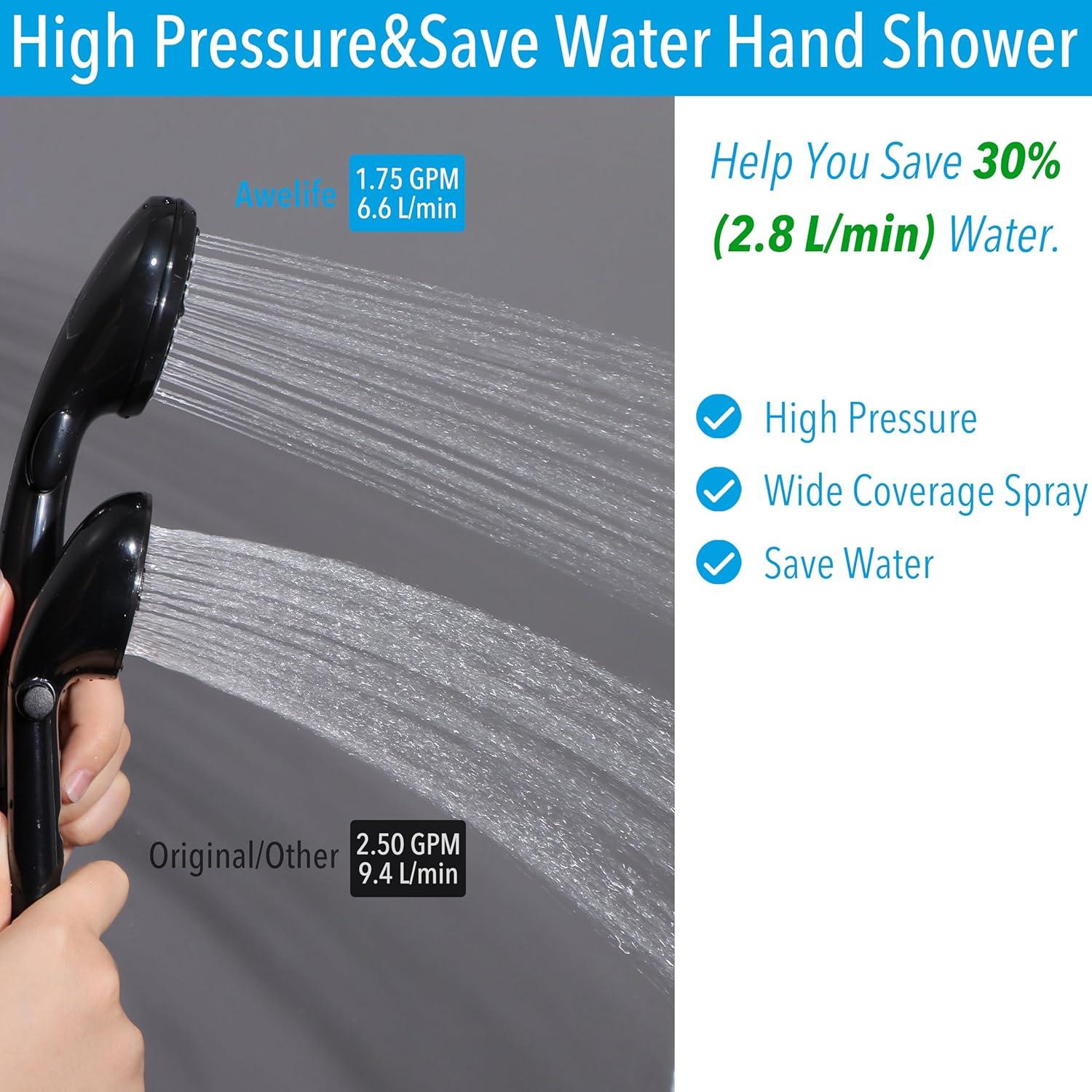 Kit de Ducha Exterior Awelife para RV y Camper, Negro