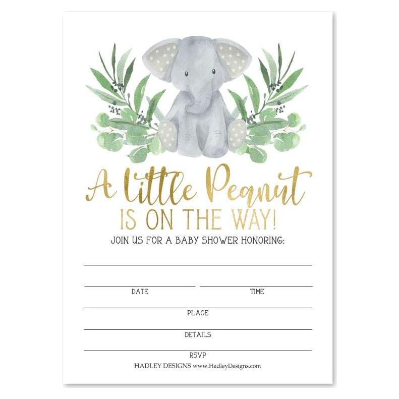 25 Invitaciones Baby Shower Safari Neutras Hadley Designs