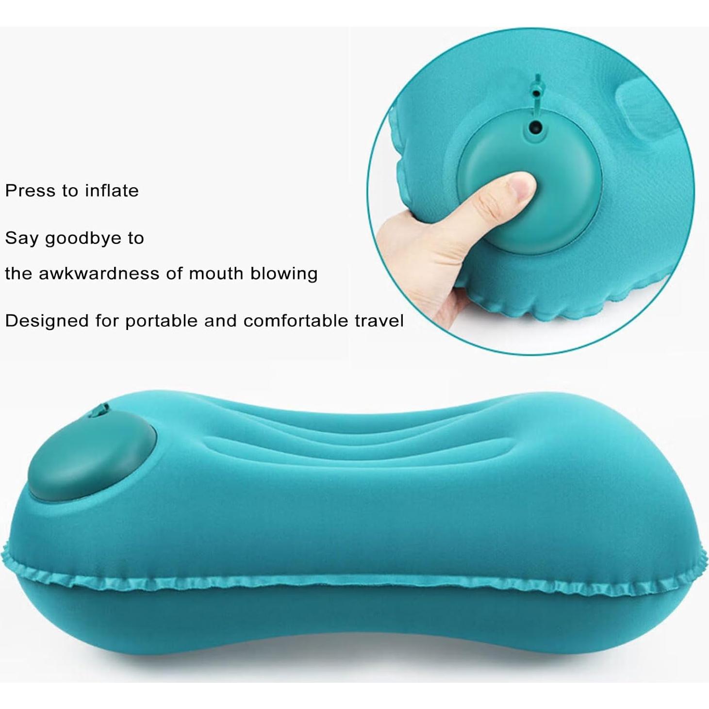 Camping Pillow Press Automatic Inflatable Pillow for Camping Trekology Pillow Portable Waist Protect Pillow Backpacking Pillow Beach Pillow Outdoor Camp Pillow (Grey)