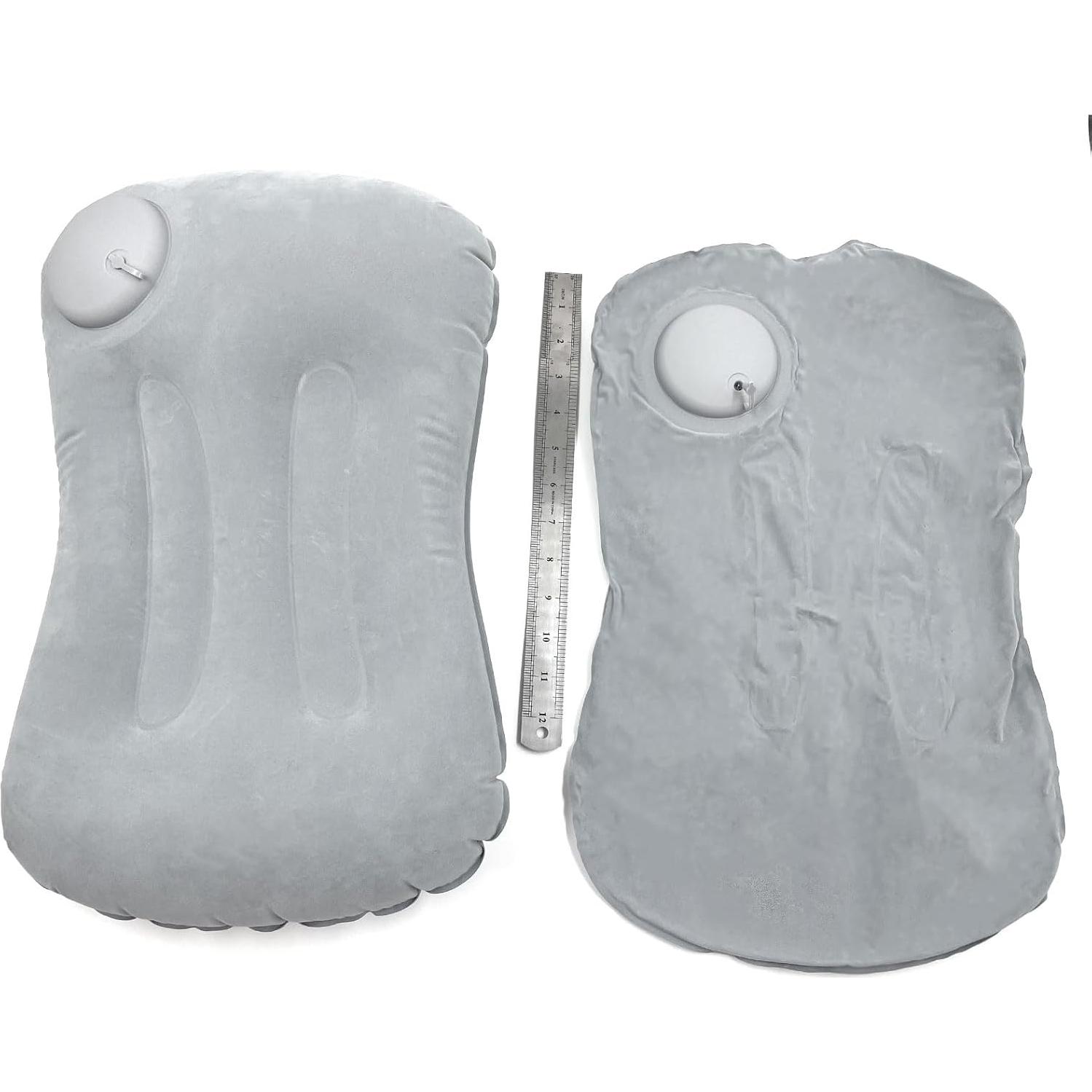 Camping Pillow Press Automatic Inflatable Pillow for Camping Trekology Pillow Portable Waist Protect Pillow Backpacking Pillow Beach Pillow Outdoor Camp Pillow (Grey)