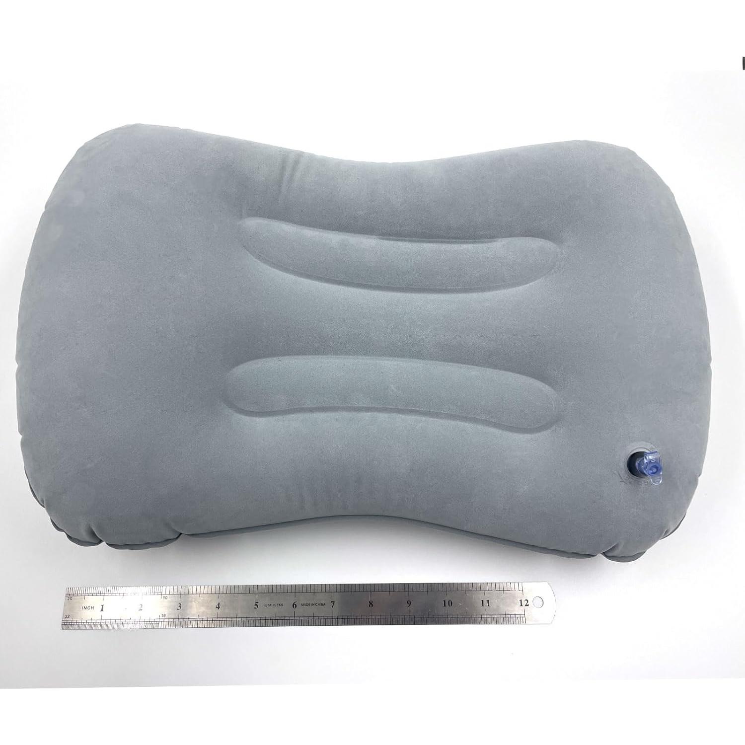 Camping Pillow Press Automatic Inflatable Pillow for Camping Trekology Pillow Portable Waist Protect Pillow Backpacking Pillow Beach Pillow Outdoor Camp Pillow (Grey)