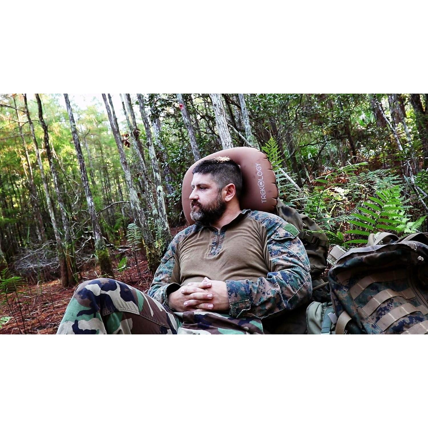 Almohada Inflable TREKOLOGY ALUFT 2.0 para Camping - Compacta y Ergonómica