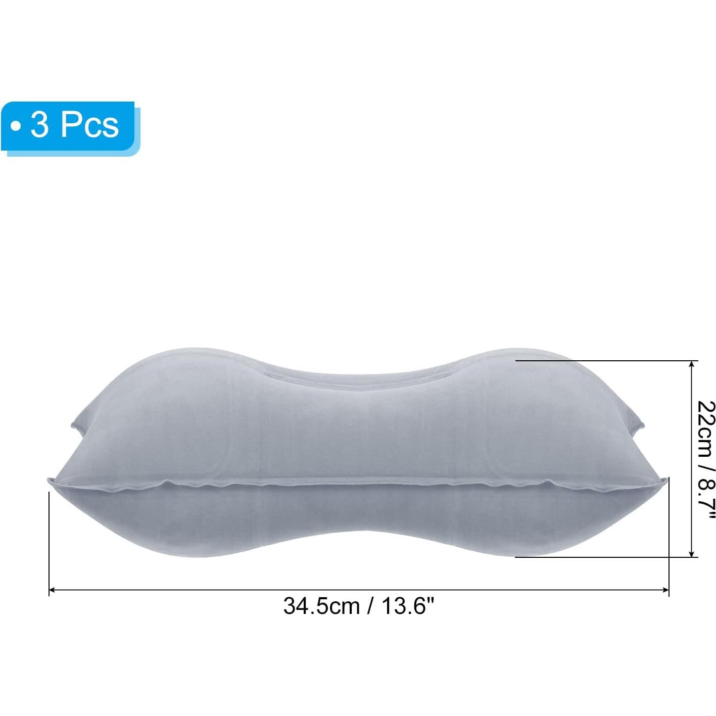 Almohada Inflable PATIKIL 3 Paquetes Camping Soporte Cuello Gris