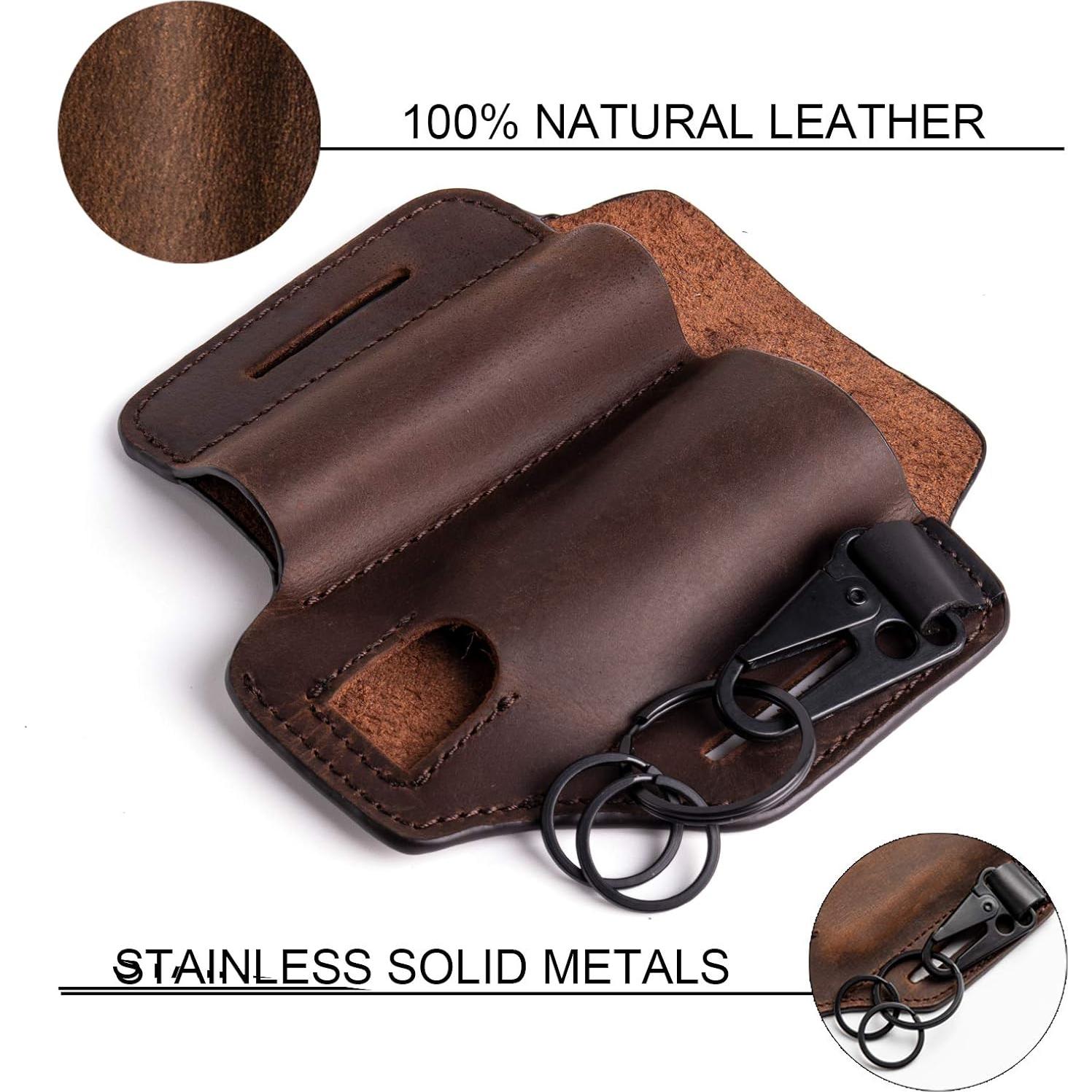 Funda de Cuero Gentlestache para Multiherramienta EDC Marrón