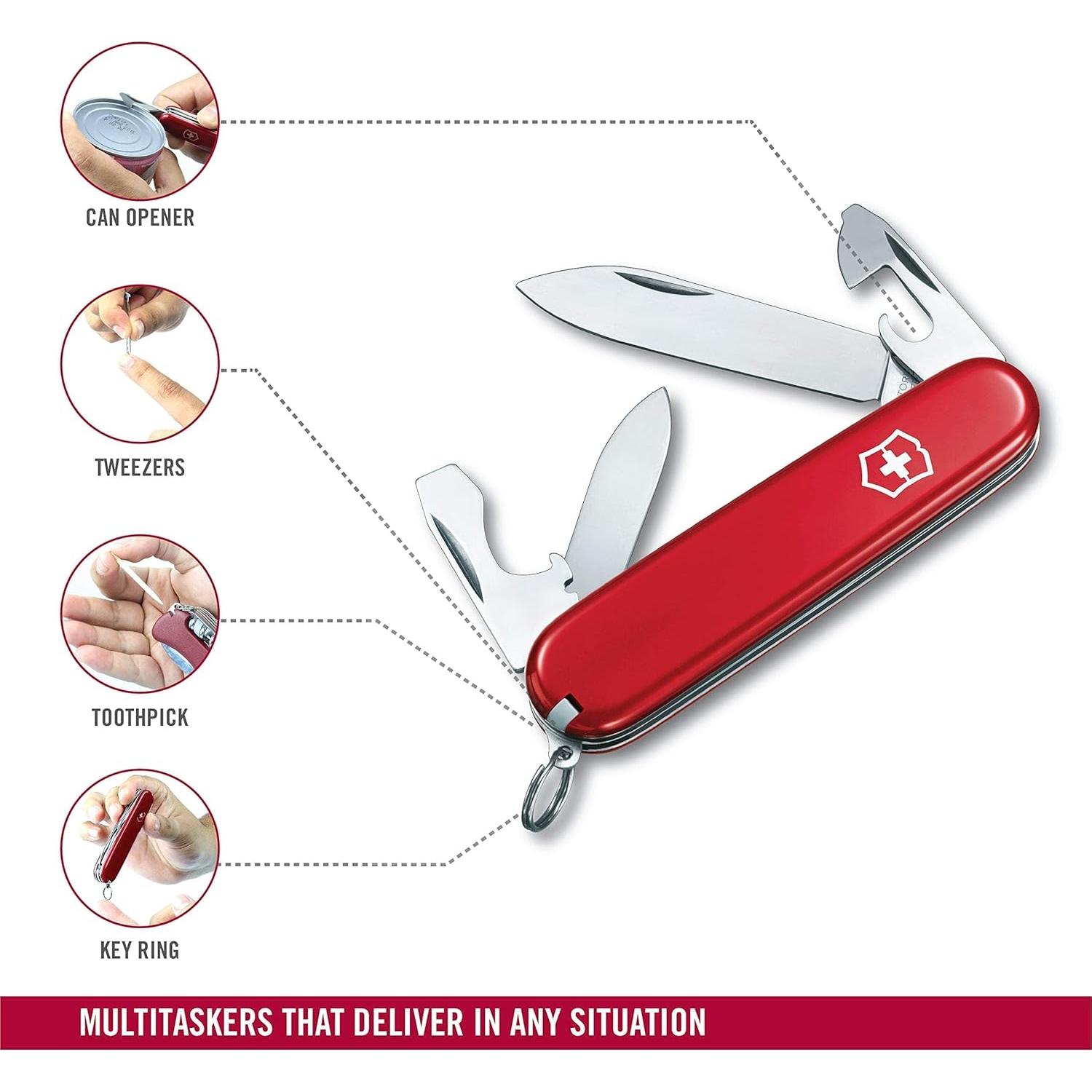 Cuchillo Suizo Victorinox Recruit 10 Funciones Rojo 49.87g