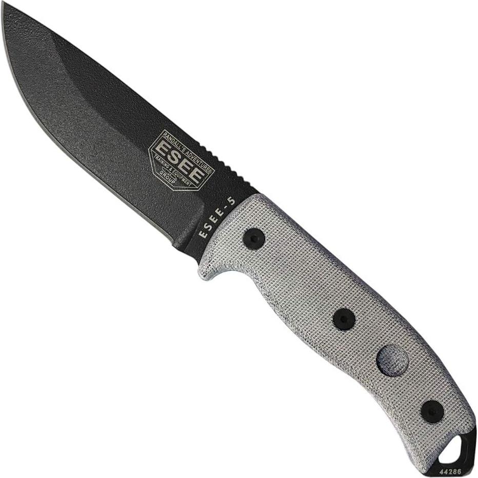 Authentic Model 5 Tactical Survival Fixed Blade Knife - Ambidextrous Kydex Sheath - SERE Team Designed (ESEE-5P-E)