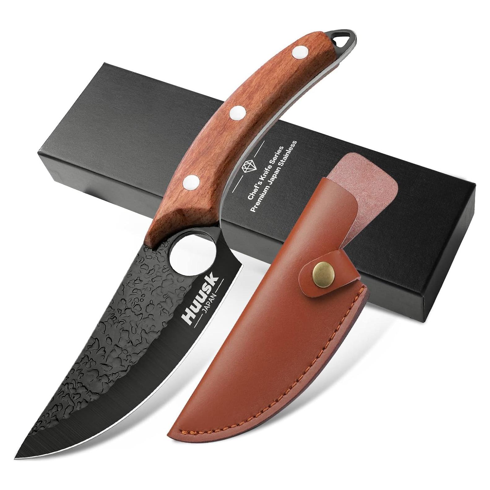 Cuchillo Huusk Forjado a Mano 12.7 cm Negro Titanio