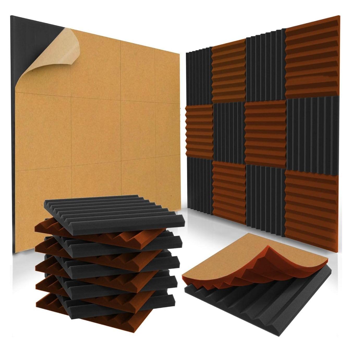 Paquete de 48 Paneles Acústicos Autoadhesivos 30x30 cm - Espuma Acústica