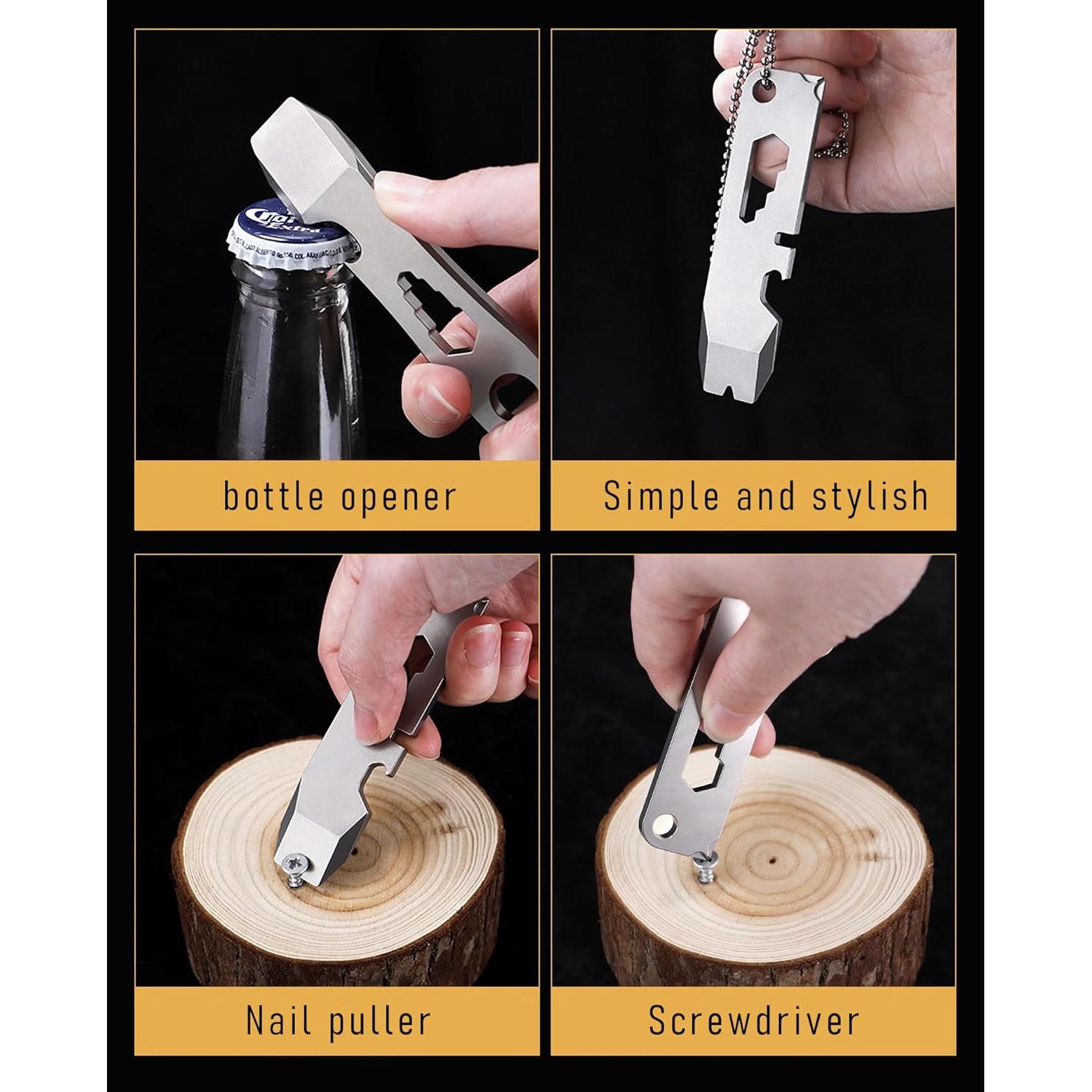 Herramienta de Llavero Multifuncional Titanio ResafeLy RFLPB05