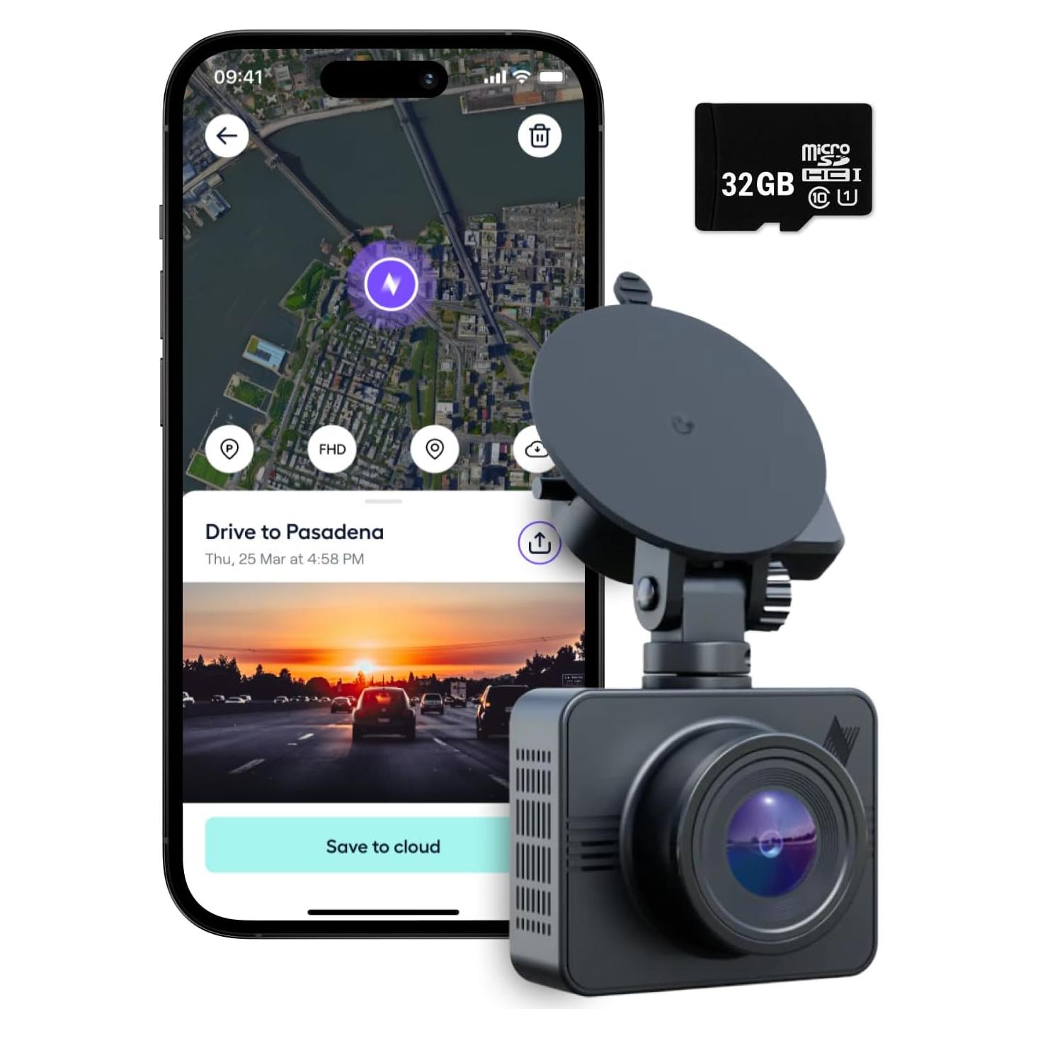 Cámara Dash Nexar Beam GPS 32GB - Grabación 24H y Nube Ilimitada