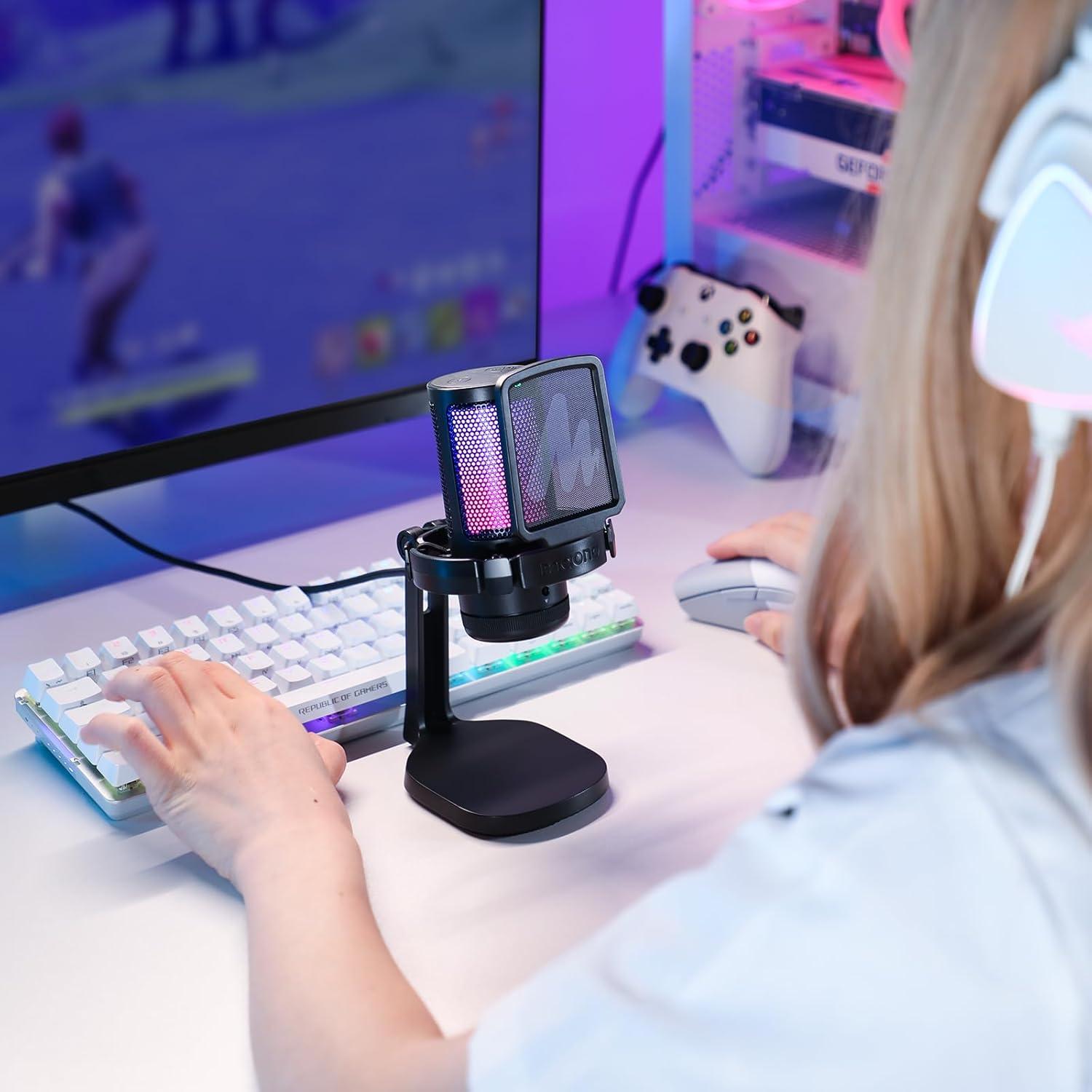 Micrófono USB MAONO GamerWave DGM20 con Cancelación de Ruido