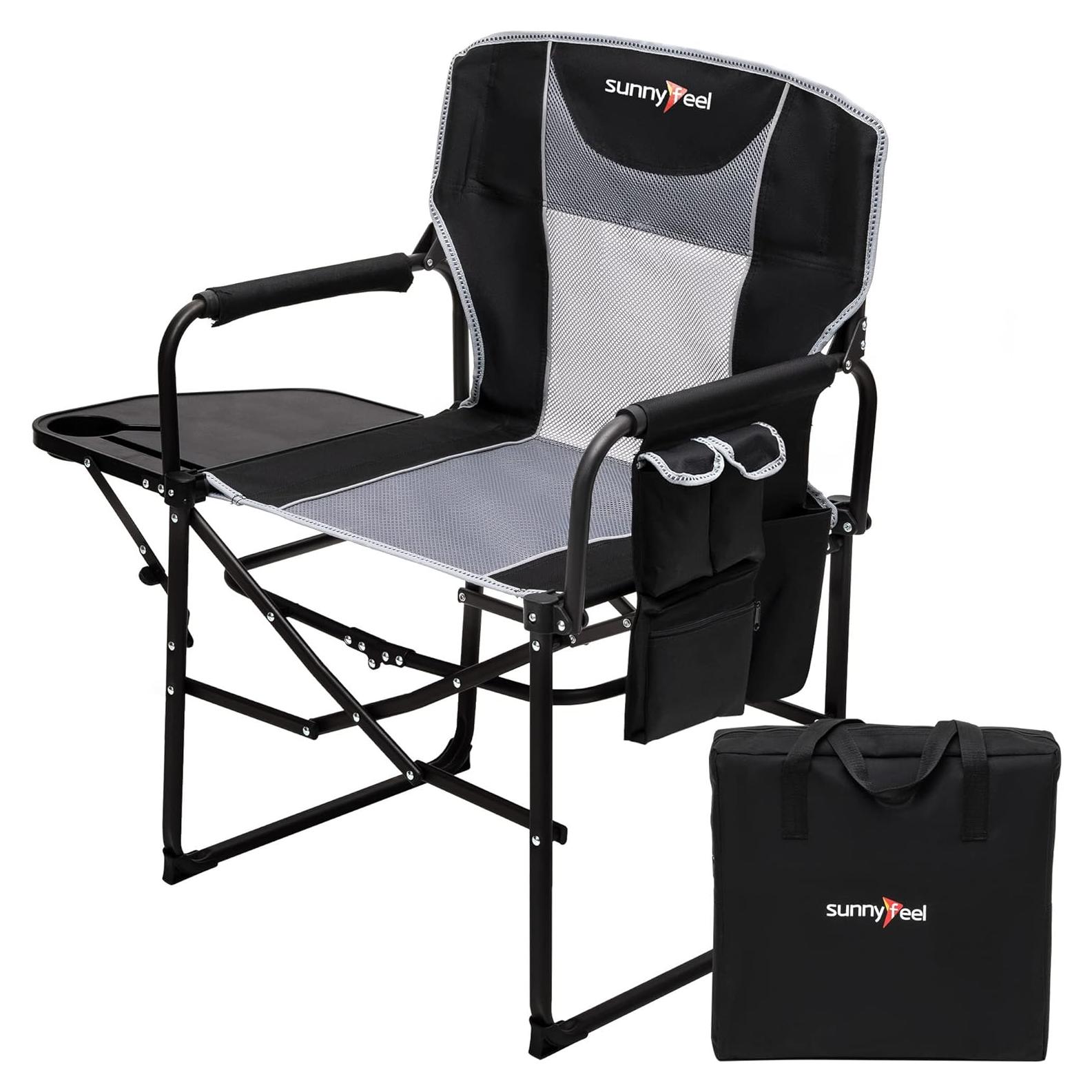 Silla de Camping Plegable SUNNYFEEL AC3008F Gris Negro