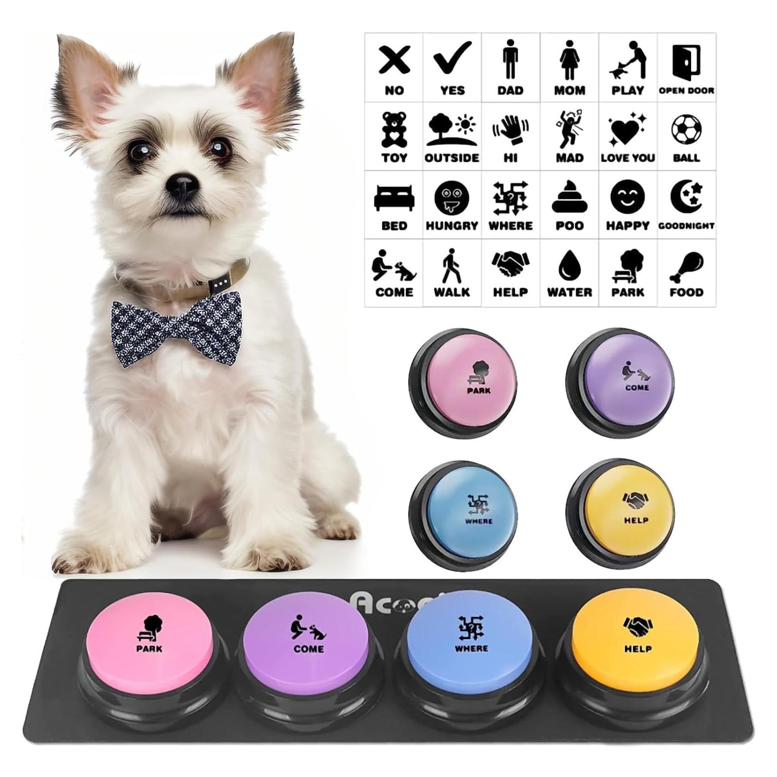 Set de 4 Botones de Comunicación para Perros Acools