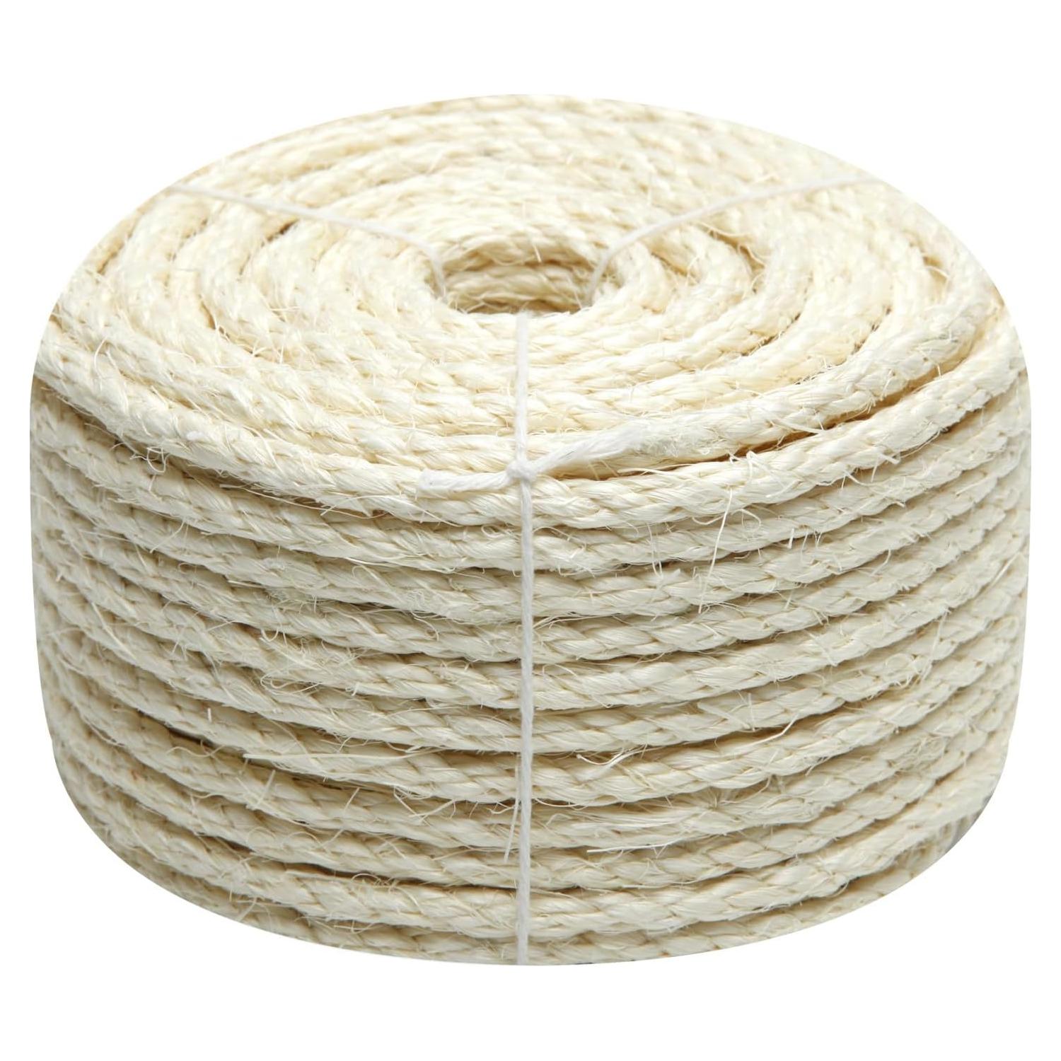 Cuerda de sisal natural 6mm x 9.75m para gatos TienYow