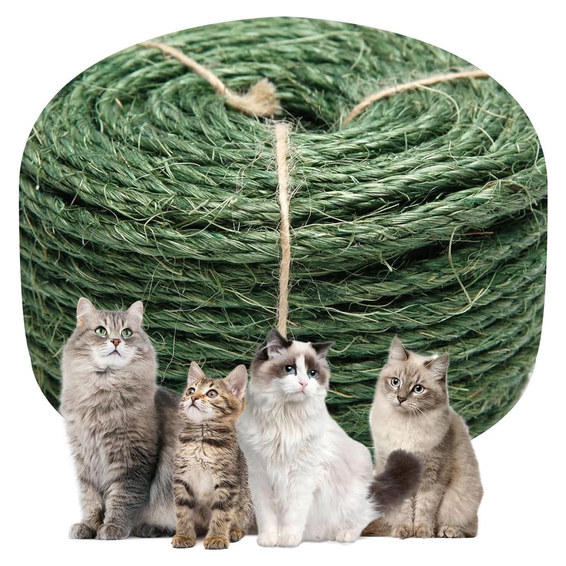 Cuerda de Sisal Verde 6mm x 10m para Rascadores de Gato