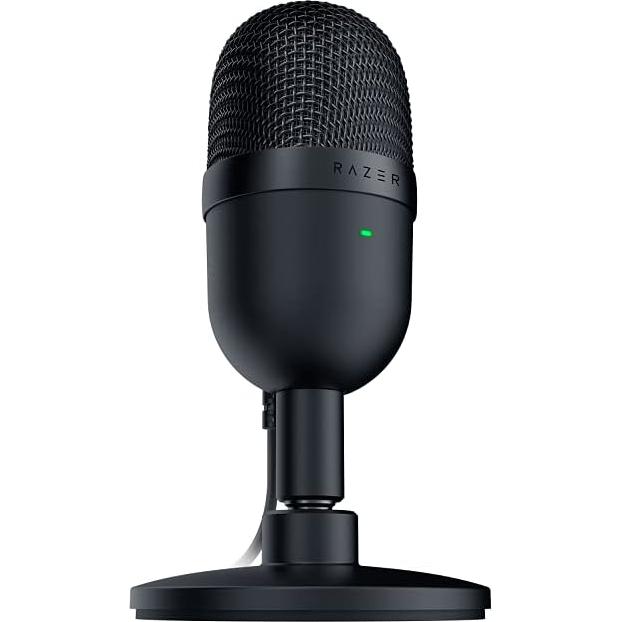 Razer Seiren Mini - USB Condenser Microphone for Streaming (Compact with Supercardioid Polar Pattern, Tiltable Stand, Integrated Shock Absorber) Black