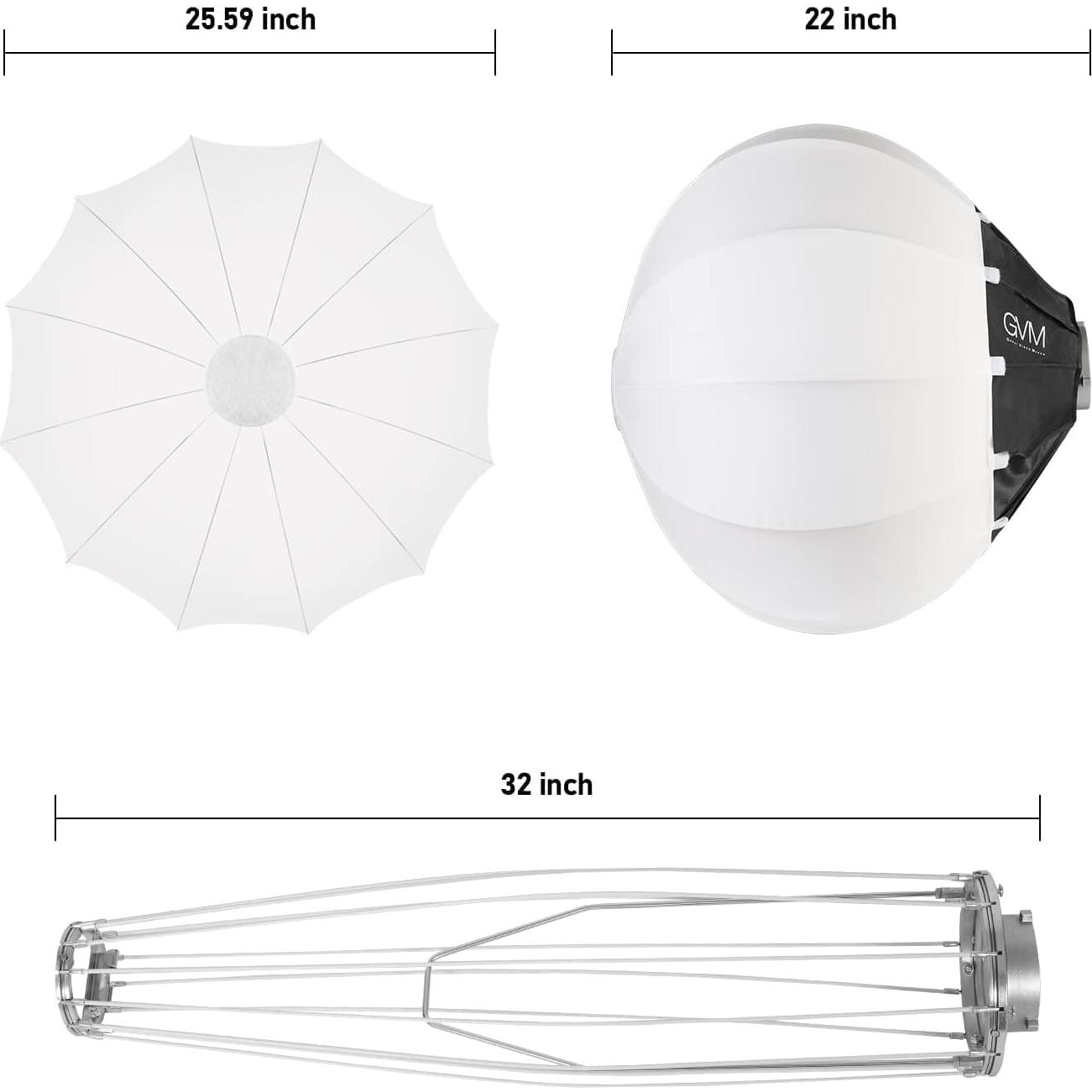 Softbox Lantern GVM 66cm para Luz con Montura Bowens