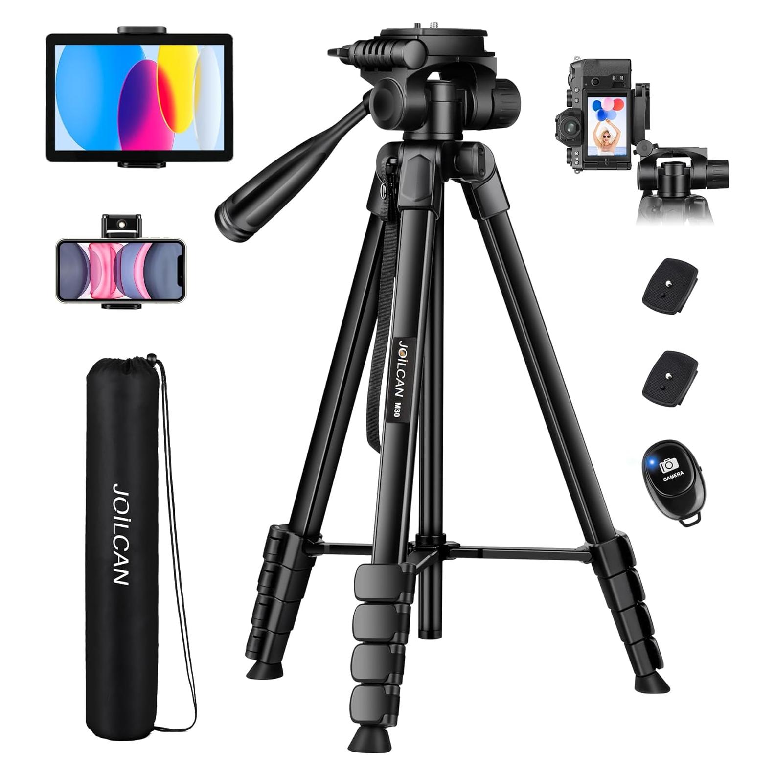 Trípode JOILCAN M30 para Cámara y Teléfono 68" Negro