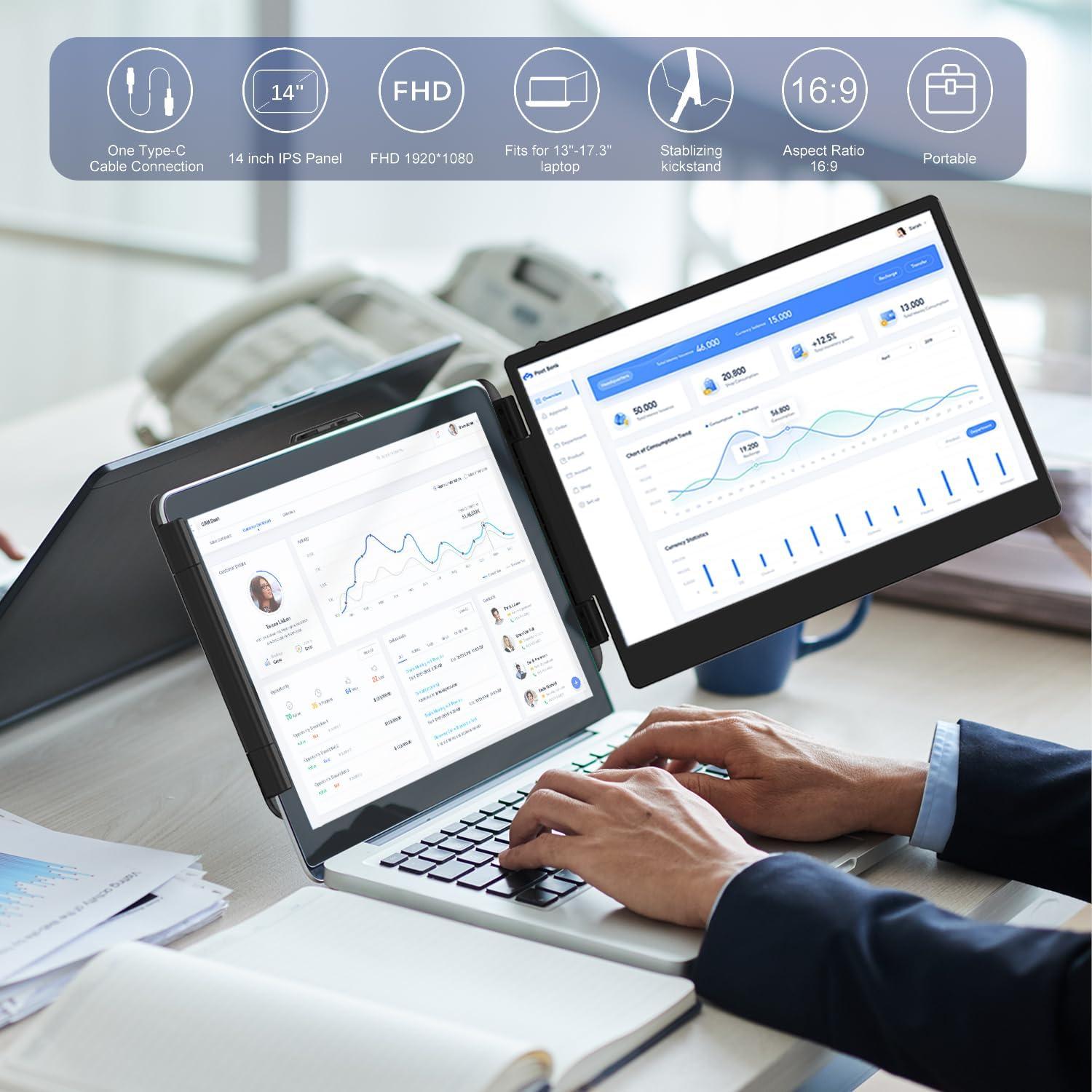 Extensor de Pantalla KEFEYA S1 14" FHD 1080P USB-C/HDMI