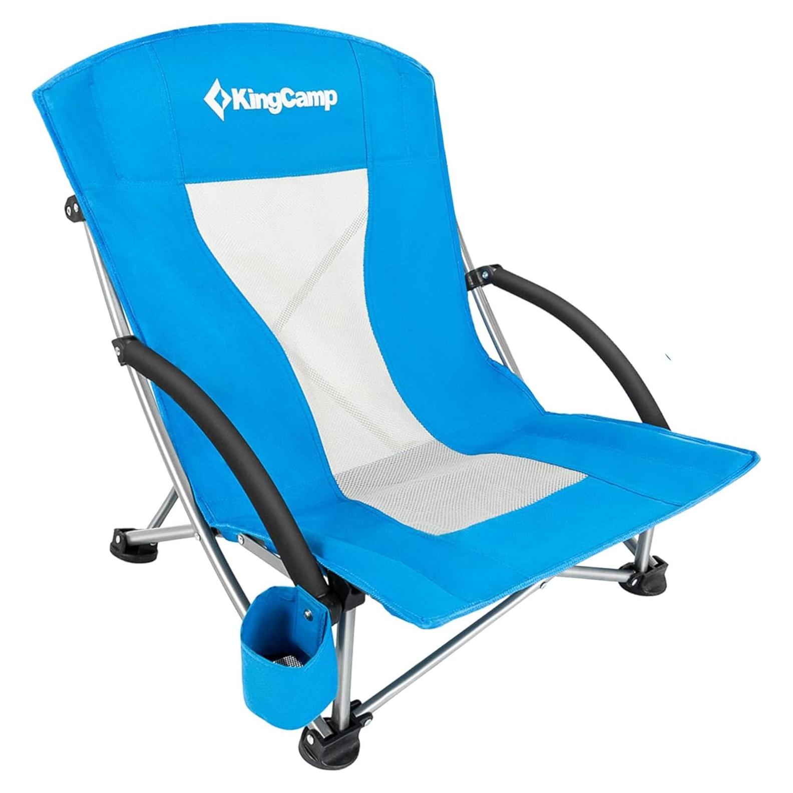Silla de Playa KingCamp Low Plegable 2 Unidades 136kg Azul