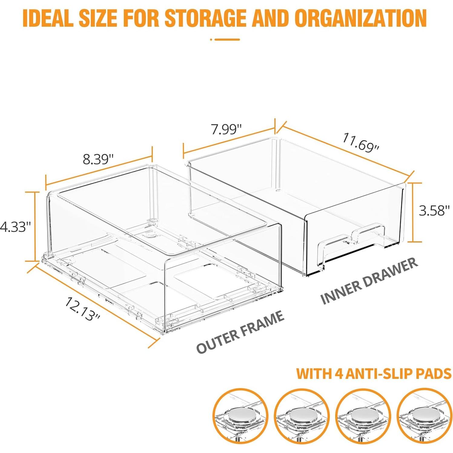Cajones de Almacenamiento Apilables Boichu - 2 Piezas 30.8x21.3x11 cm