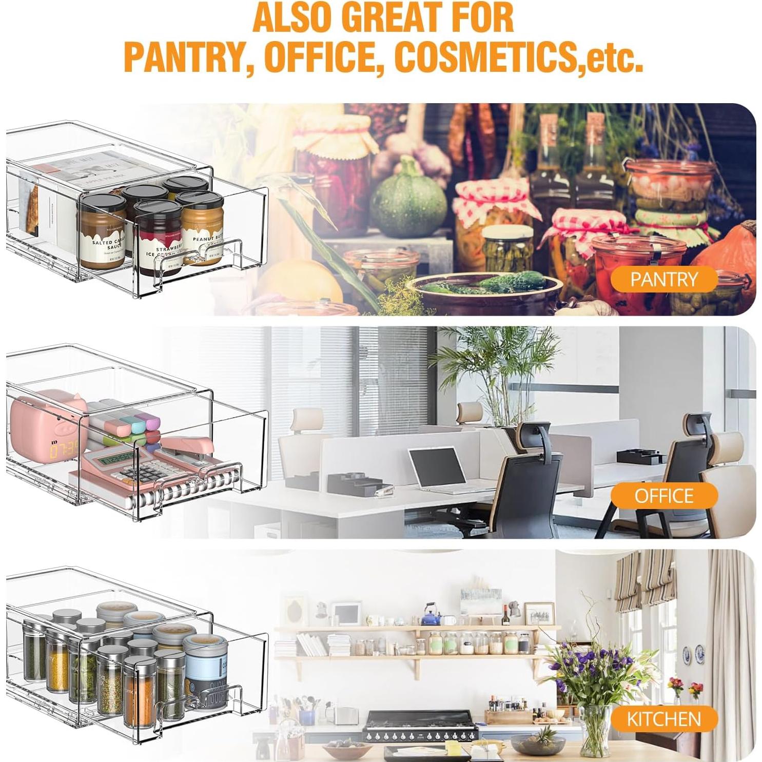 Cajones de Almacenamiento Apilables Boichu - 2 Piezas 30.8x21.3x11 cm