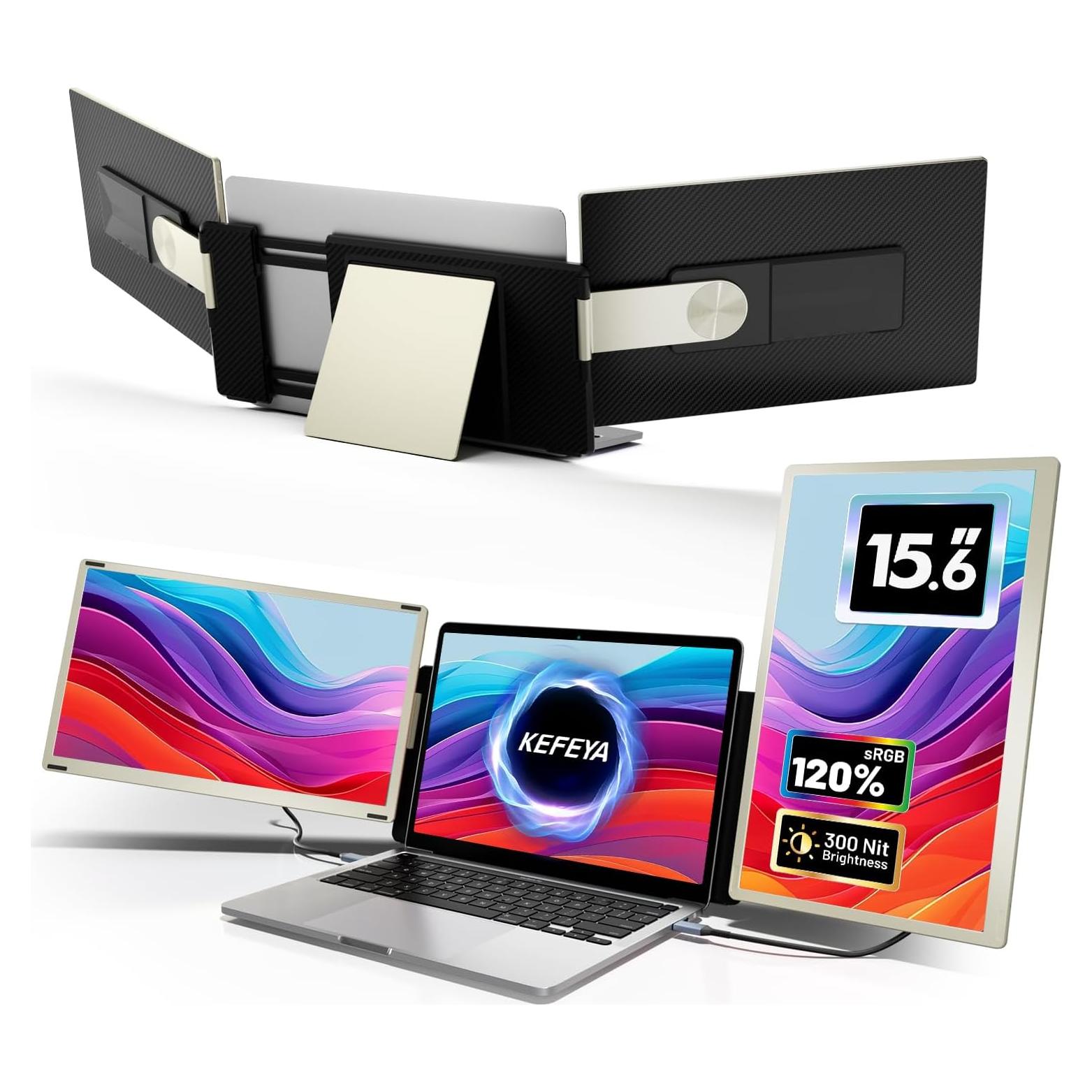 Extensor de Pantalla 15.6" KEFEYA FHD USB-C HDMI Rotación