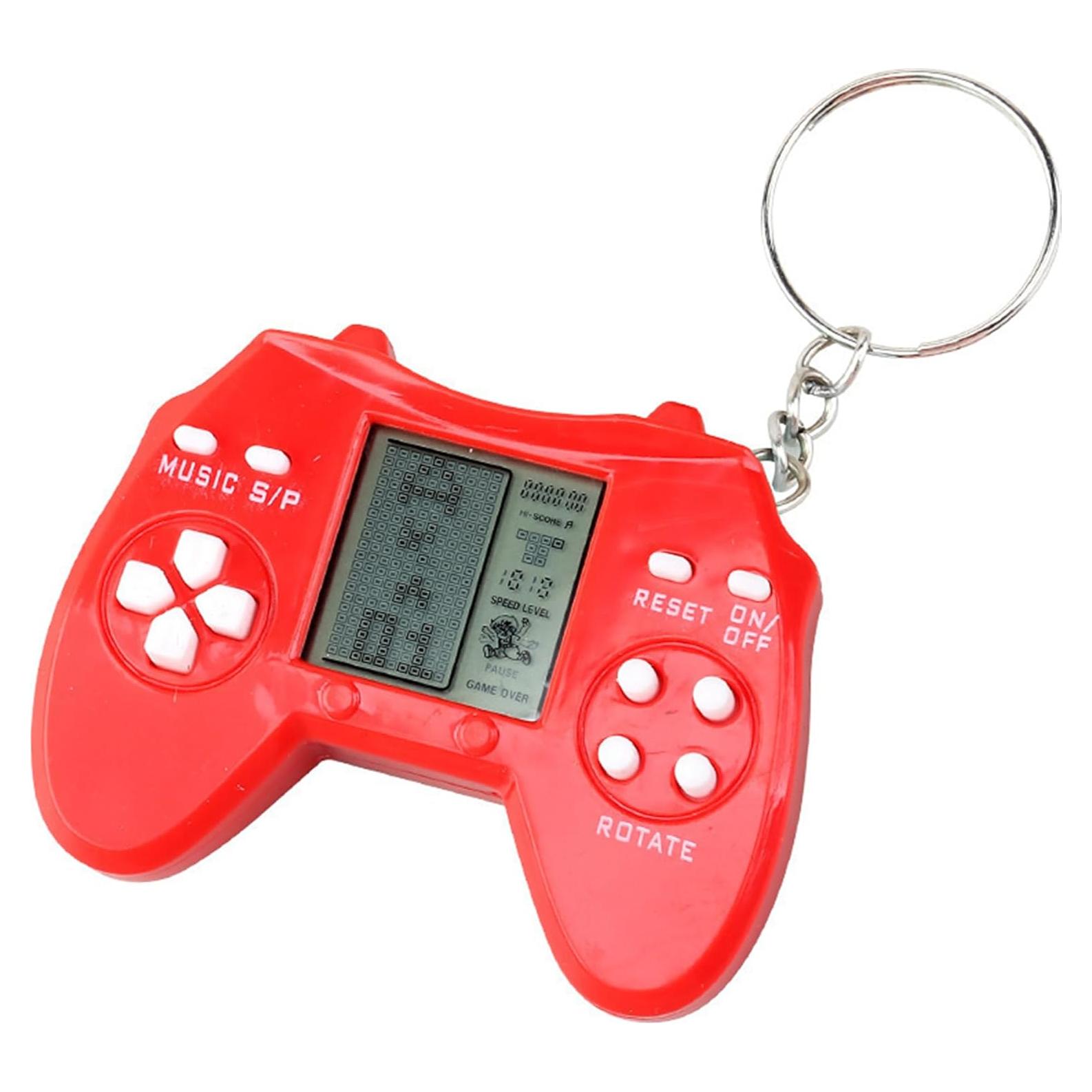 Retro Classic Game Console Pendant Keychain Playable Electronic Miniature Handheld Mini Games Machine with Keychain Ring Gift (K5)