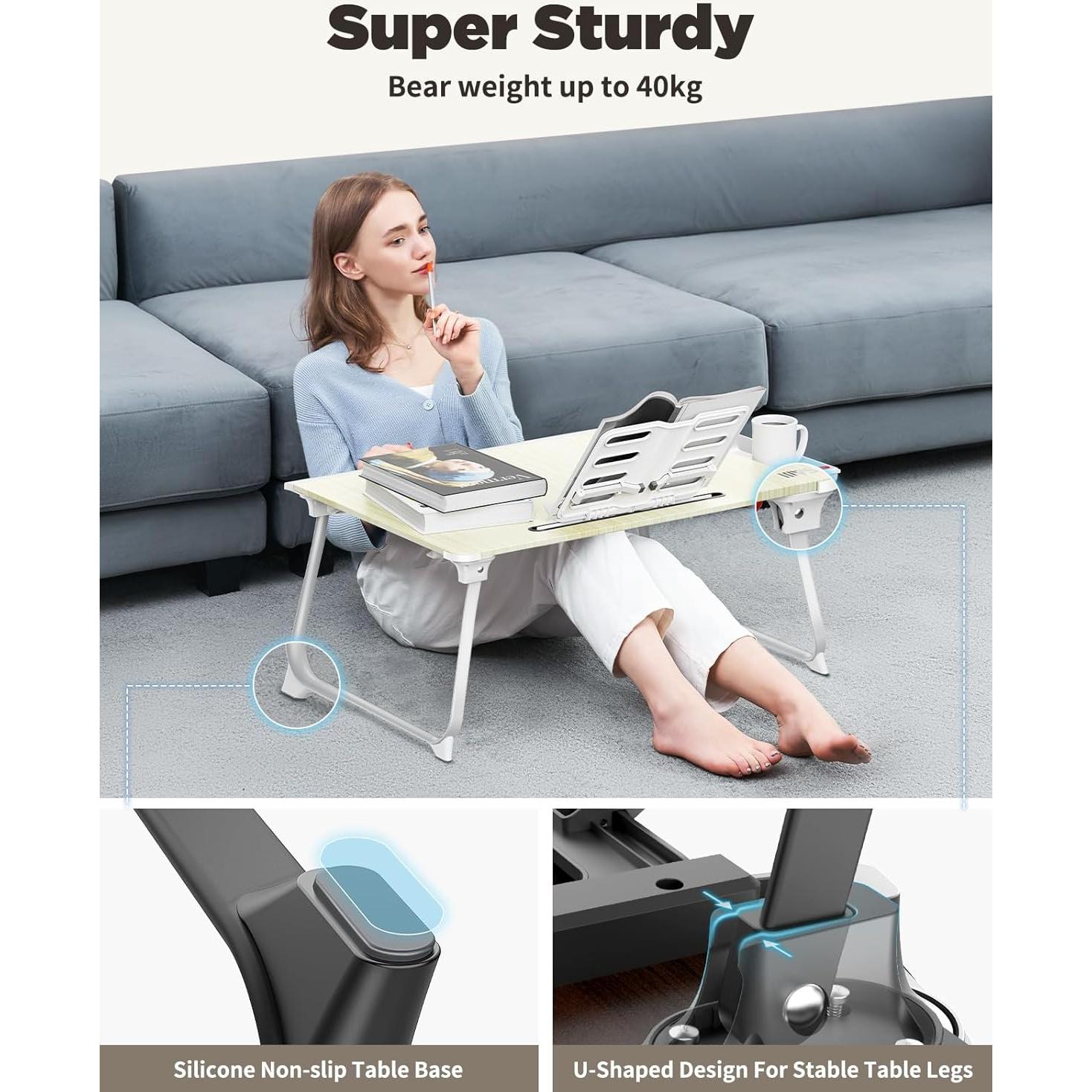 Mesa de Laptop Plegable SAIJI 65x49cm Cereza Negra