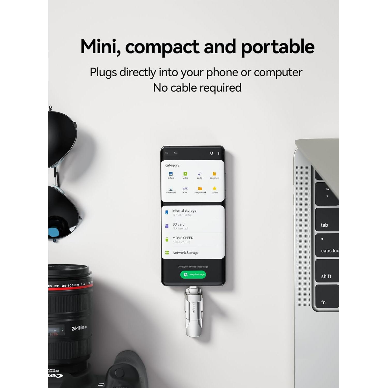 Unidad Flash MOVE SPEED 128GB USB 3.2 Tipo C Alta Velocidad