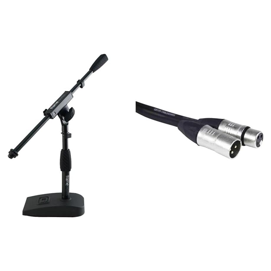 Soporte de Micrófono de Escritorio Gator Frameworks + Cable XLR 1.52m
