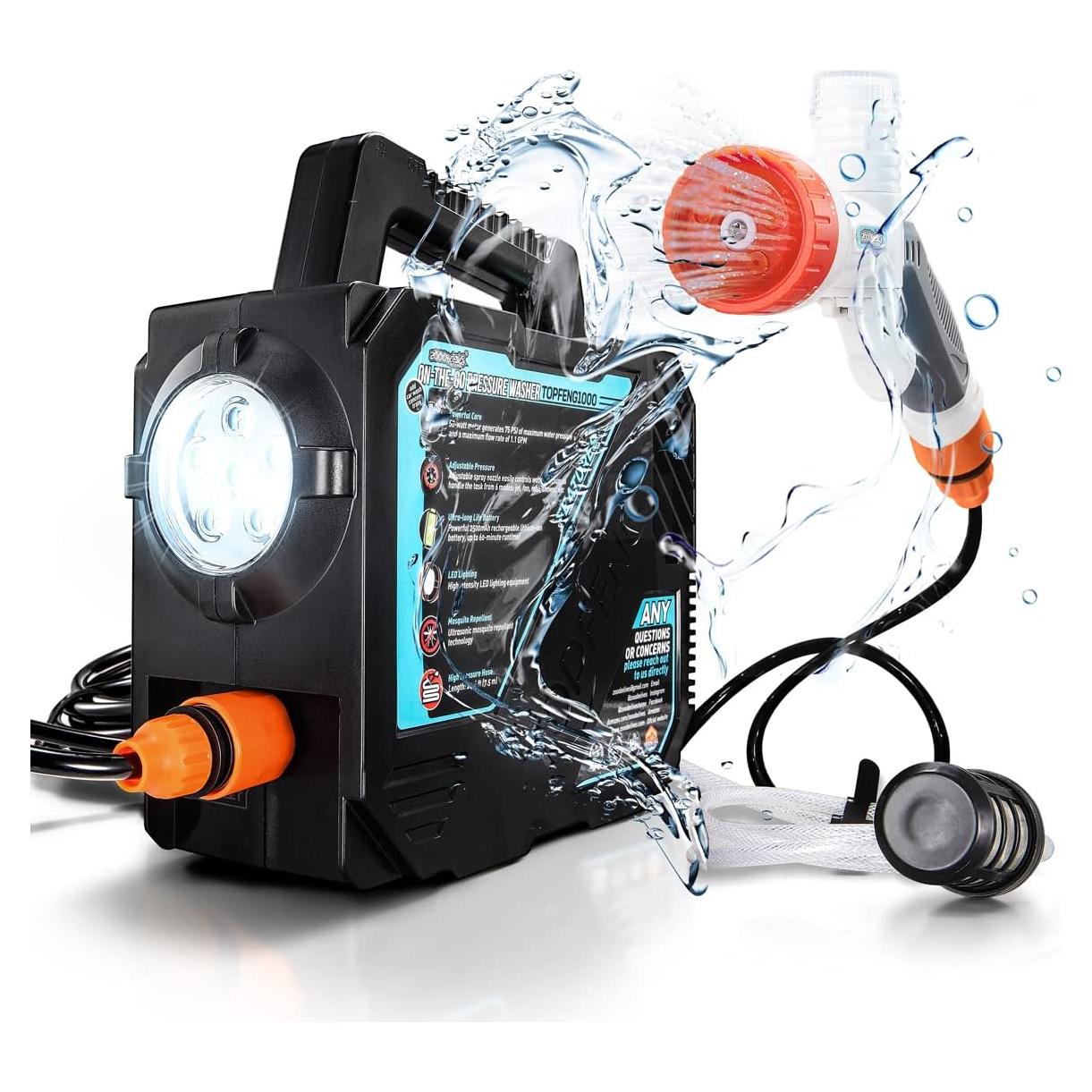 Ducha de Camping Portátil ZOOOBELIVES 50W con Luz LED