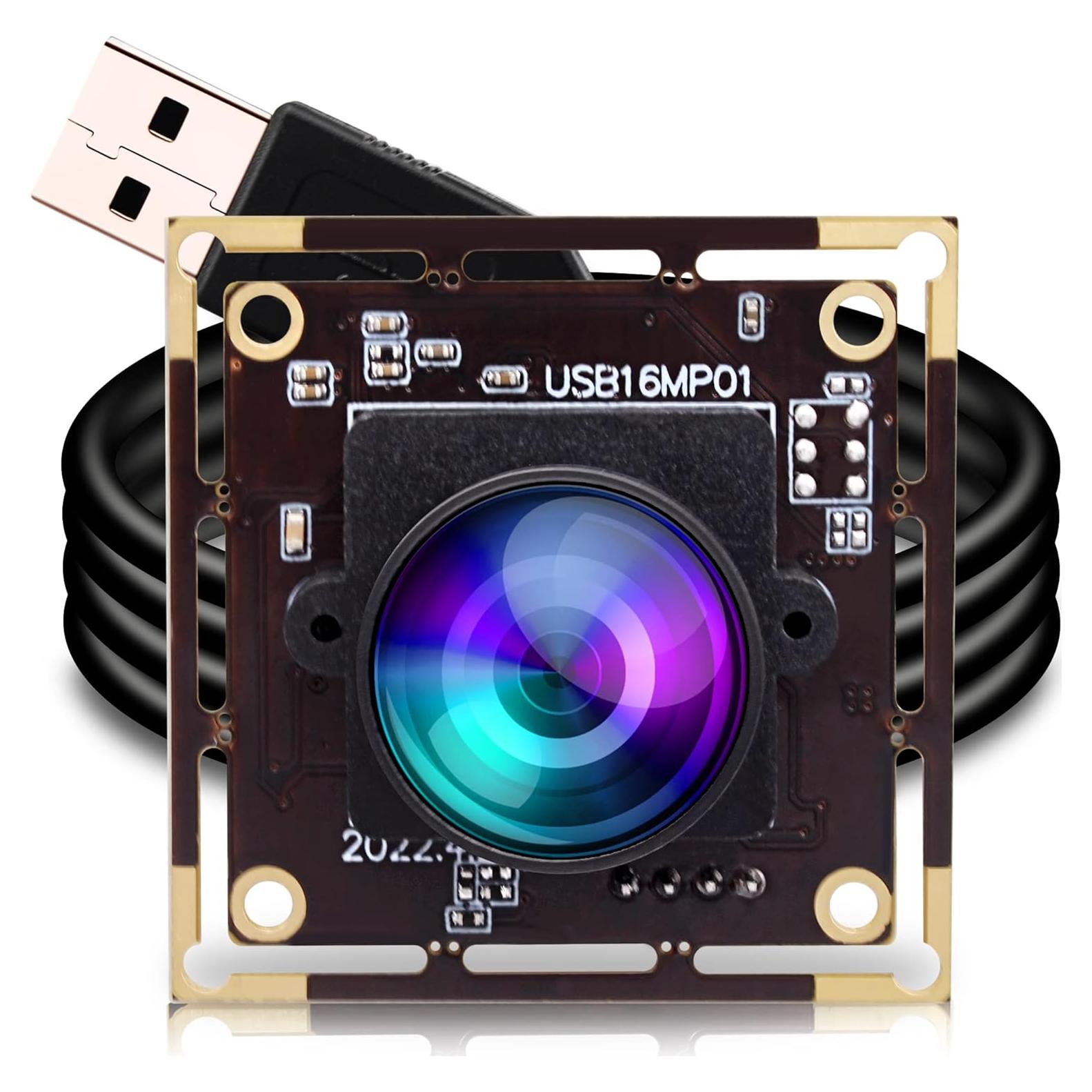 Cámara USB ELP 16MP con Lente Ojo de Pez 170° para Raspberry Pi