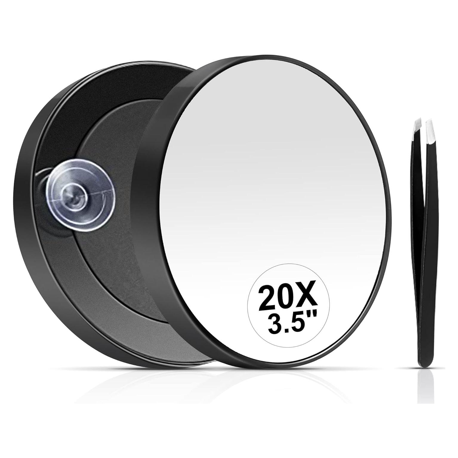 Espejo de Aumento 20X MIYADIVA con Ventosa y Pinzas 8.9cm