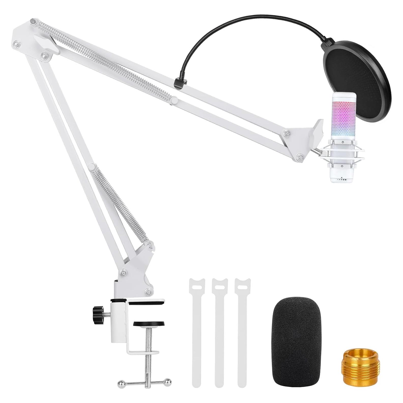 Brazo de Boom Blanco ChromLives para Micrófono HyperX Quadcast S