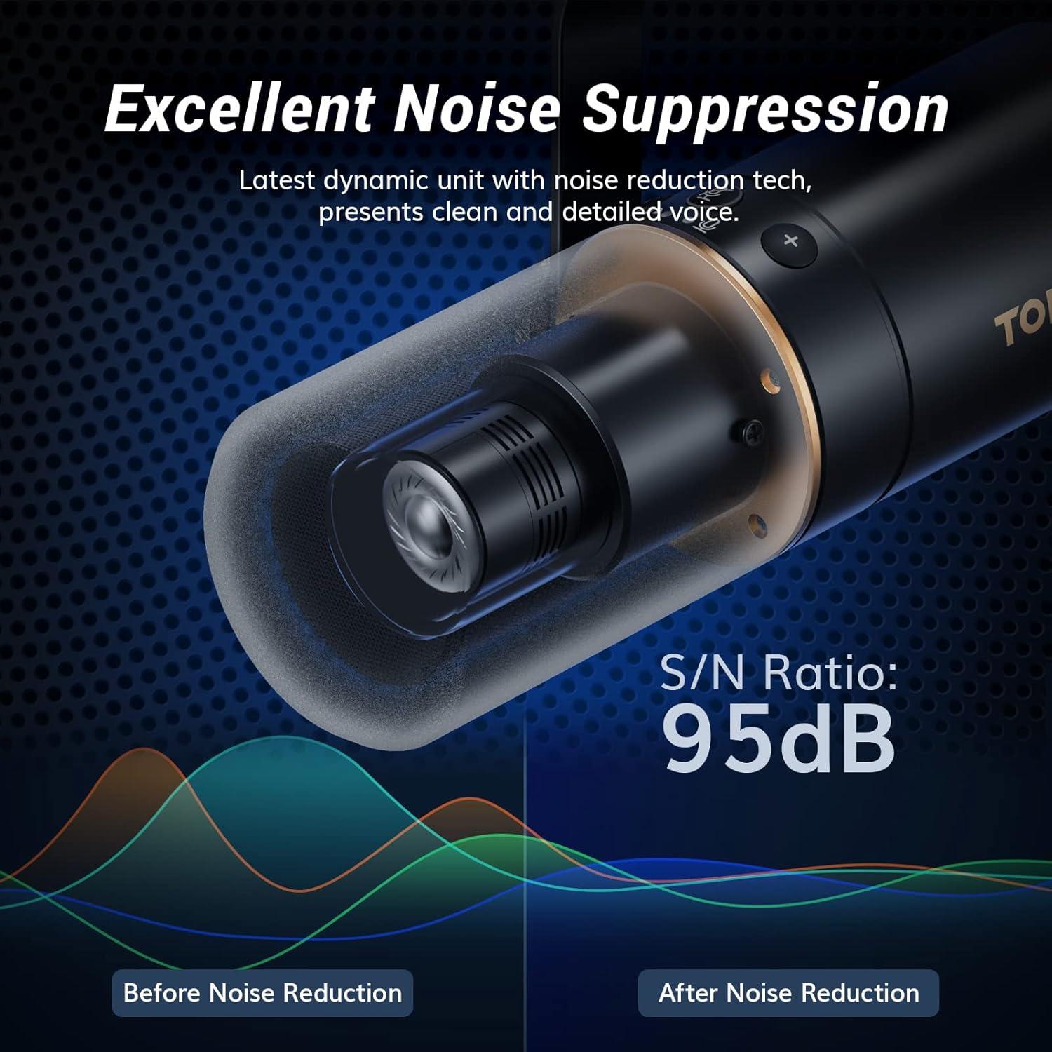 Micrófono Dinámico TONOR TD510+ XLR/USB para Podcast y Gaming