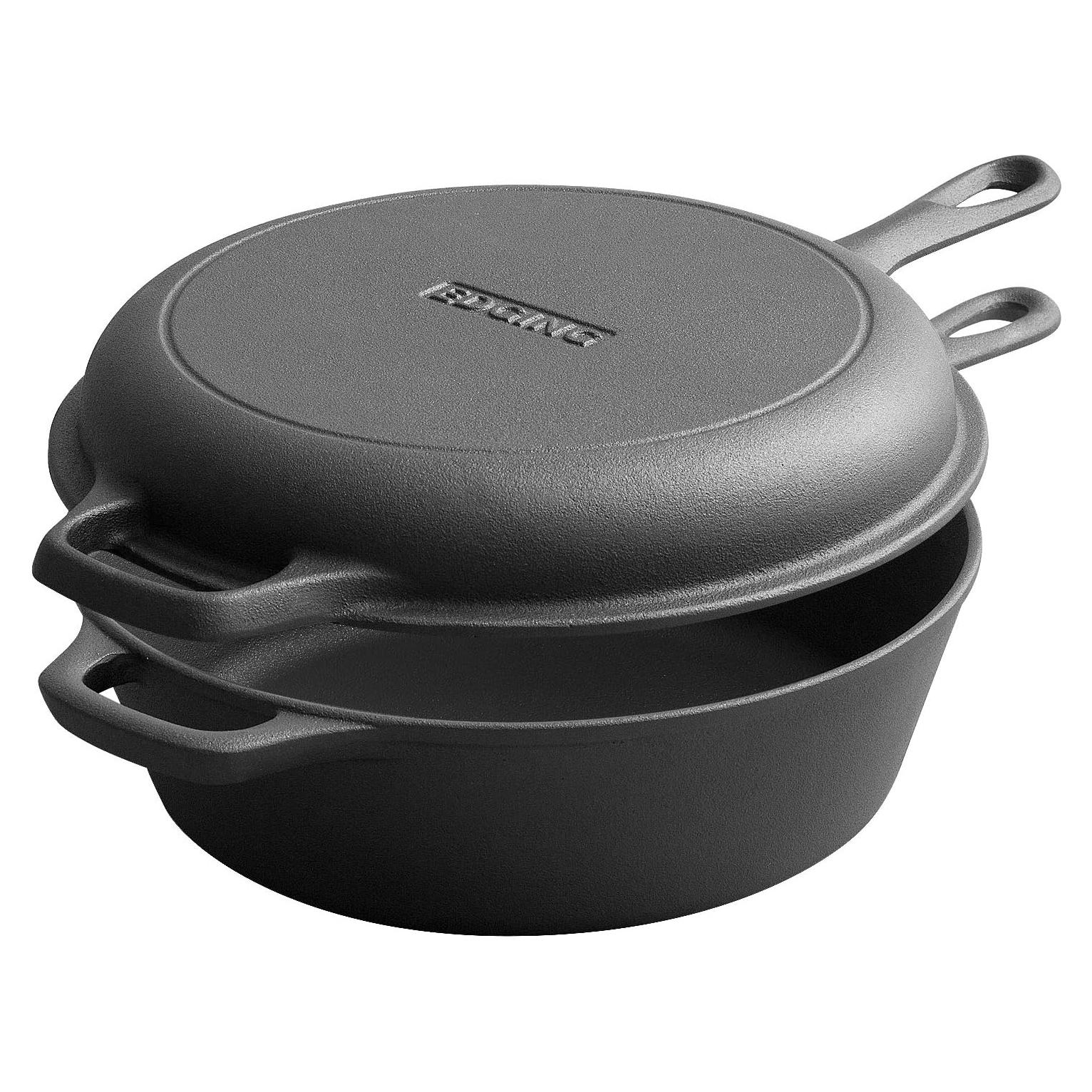 Olla de Hierro Fundido 2 en 1 EDGING CASTING 3QT Precocinado