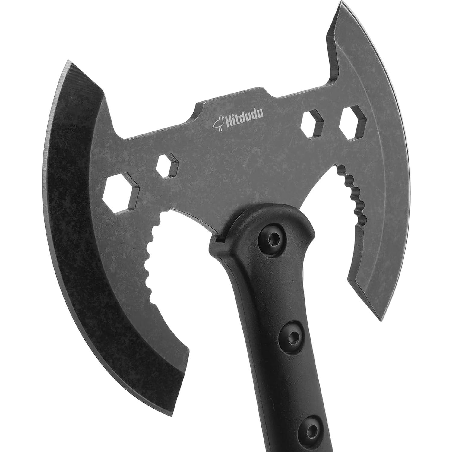 Hacha Táctica Hitdudu Doble Cuchilla 43.94 cm con Funda