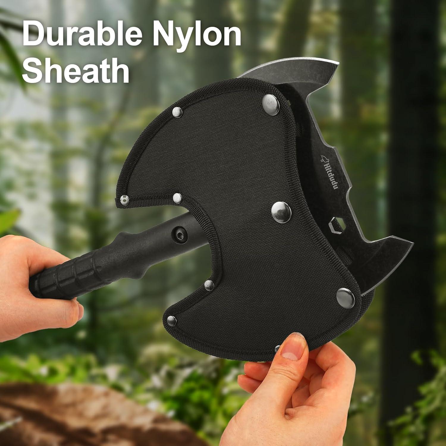 Hacha Táctica Hitdudu Doble Cuchilla 43.94 cm con Funda