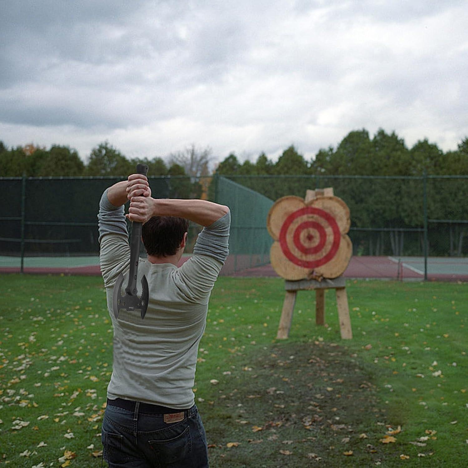 Hacha Táctica Hitdudu Doble Cuchilla 43.94 cm con Funda