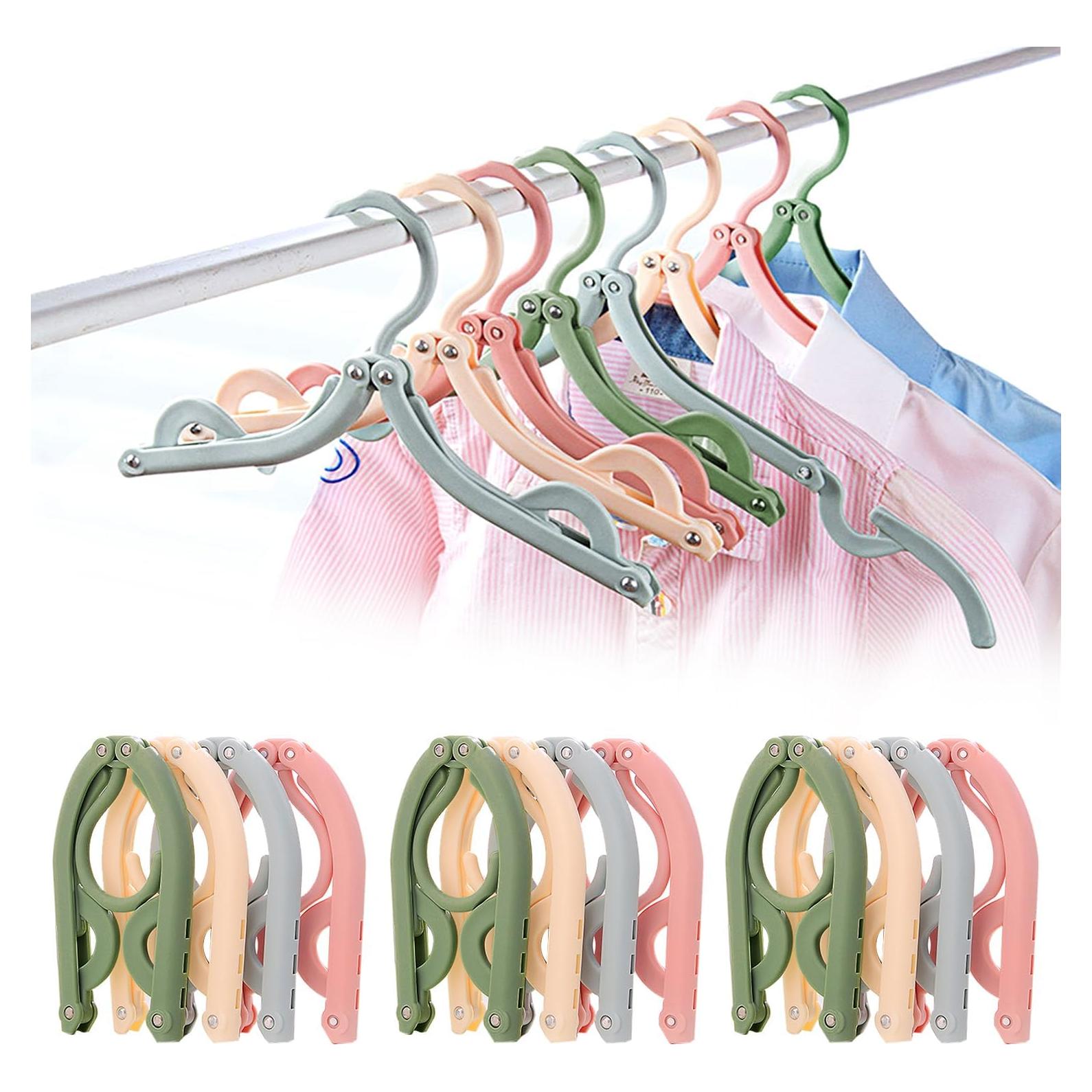 Perchas Plegables de Viaje Heshebuy - 12 Unidades Multicolor