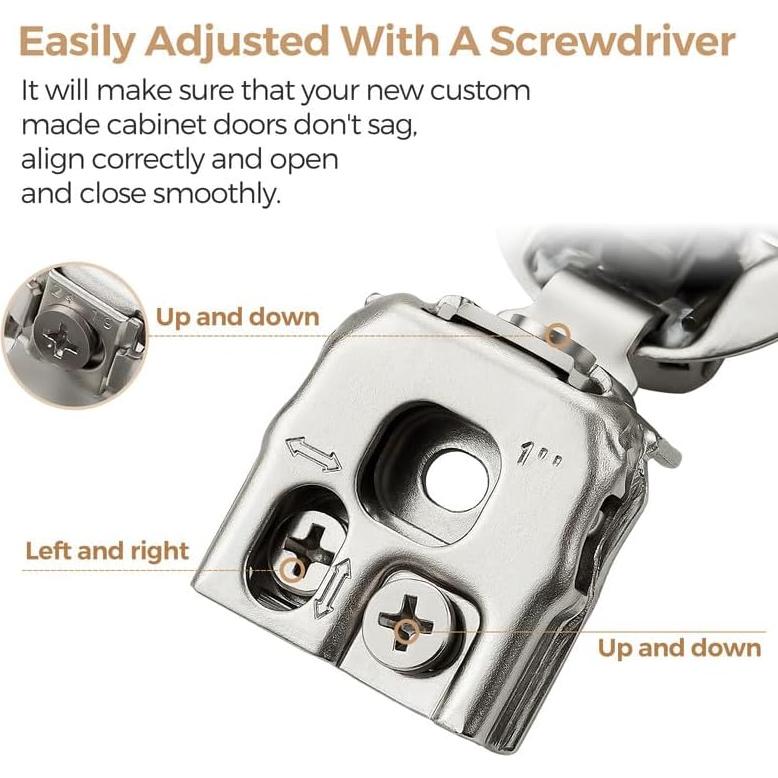 Bisagras de Cierre Suave Ravinte 1" Niquel Satinado 2 Pzas